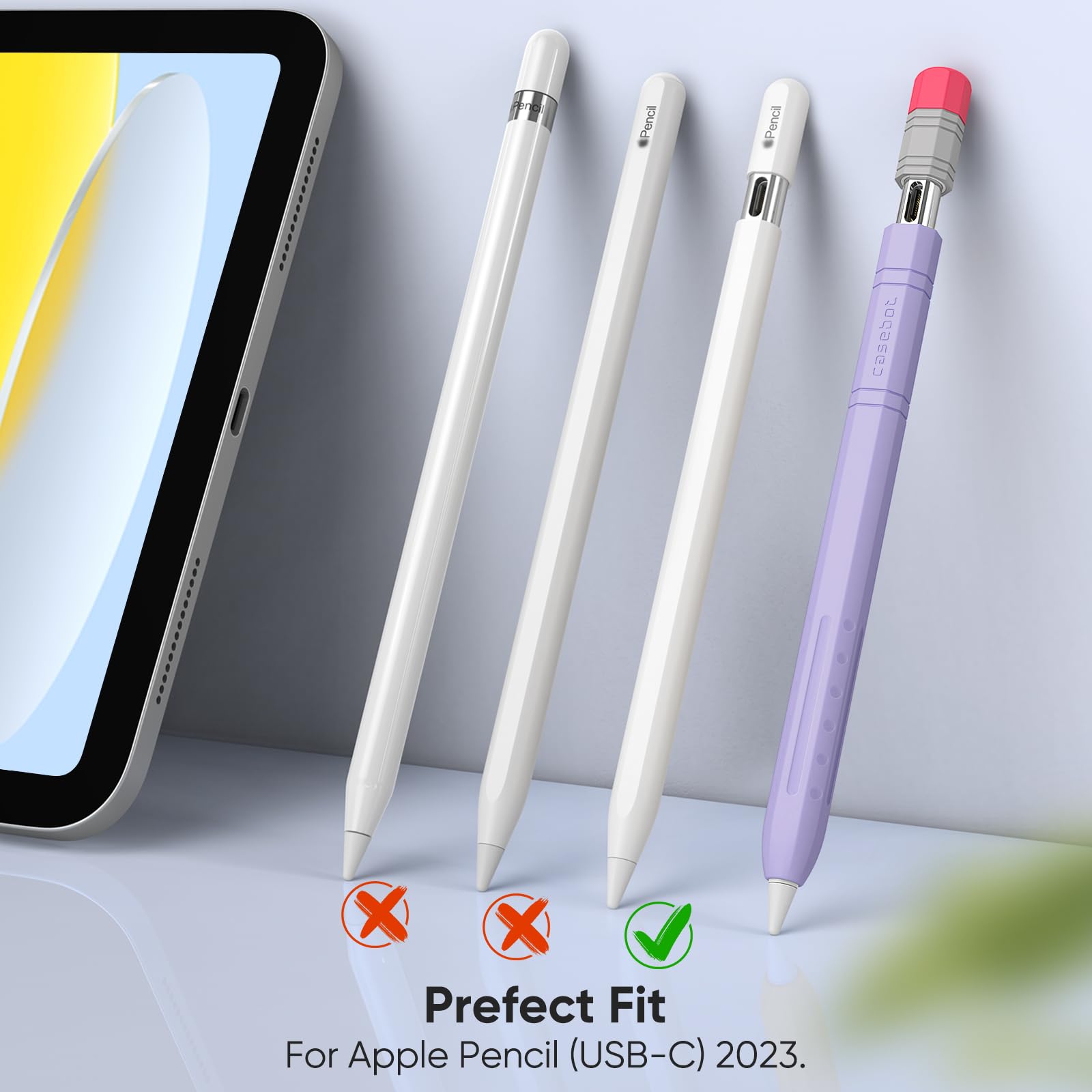 Fintie Silicone Sleeve For Apple Pencil (Usb C), Light Pen Skin Case Cover Soft Protective Anti Slip Pencil Grip Holder, Support