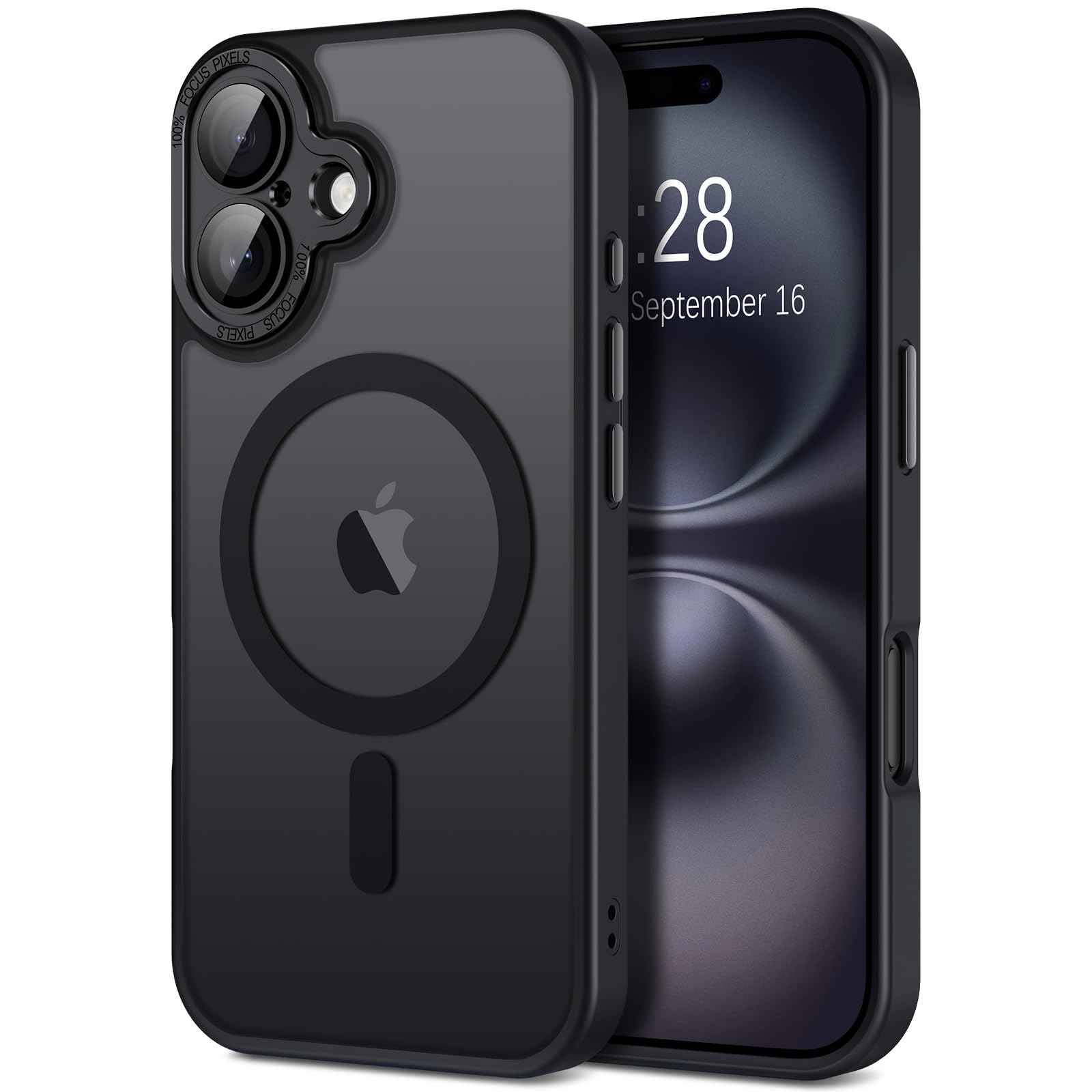 Hython for iPhone 16 Plus Case Magnetic Translucent Matte Phone Cases with Camera Cover Lens Protector [Compatible with MagSafe]