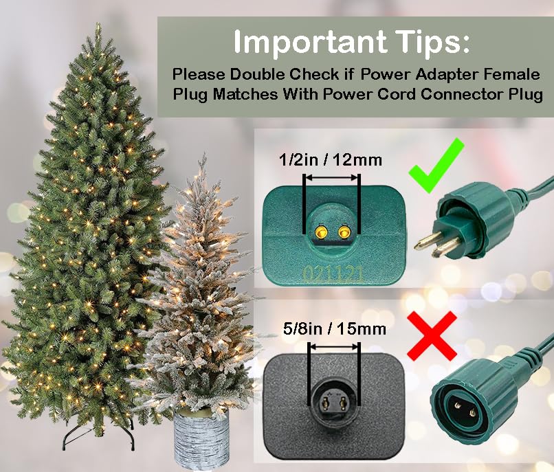 8 Lights Mode Power Cord Foot Switch 1/2Inch Plug Raintight For Christmas Tree Lights Compatible Replacement For Ts 8W29V, Ts 13