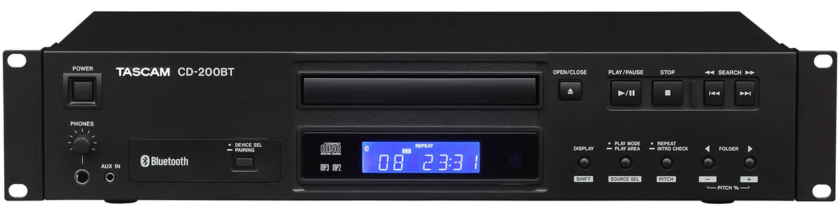 Tascam Cd 200Bt Rackmount Professional Cd Player With Bluetooth Wireless
