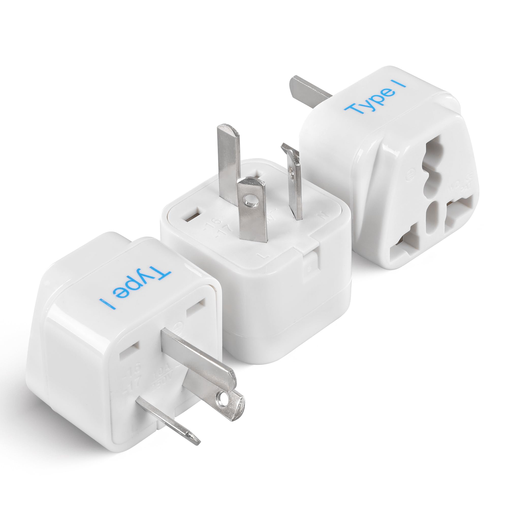 Ceptics Australia, China, New Zealand Travel Plug Adapter (Type I)   3 Pack [Grounded & Universal] (Gp 16 3Pk)