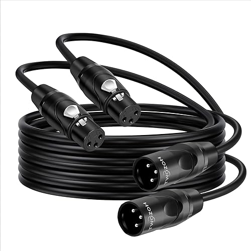 Twozoh Xlr Cables 1Ft 2 Pack, Balanced 3Pin Xlr Male To Female Audio Microphone Cable (Professional/Hifi)