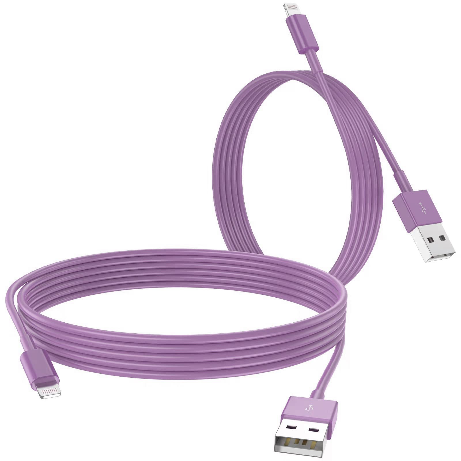 Uzento For Iphone Charger Cord,2 Pack Original Usb To Lightning Cable Apple Mfi Certified 6 Ft, Fast Iphone Charging Cord For Iphone 11/11Pro/11Max/ X/Xs/Xr/Xs Max/8/7/6/5S/Se Purple