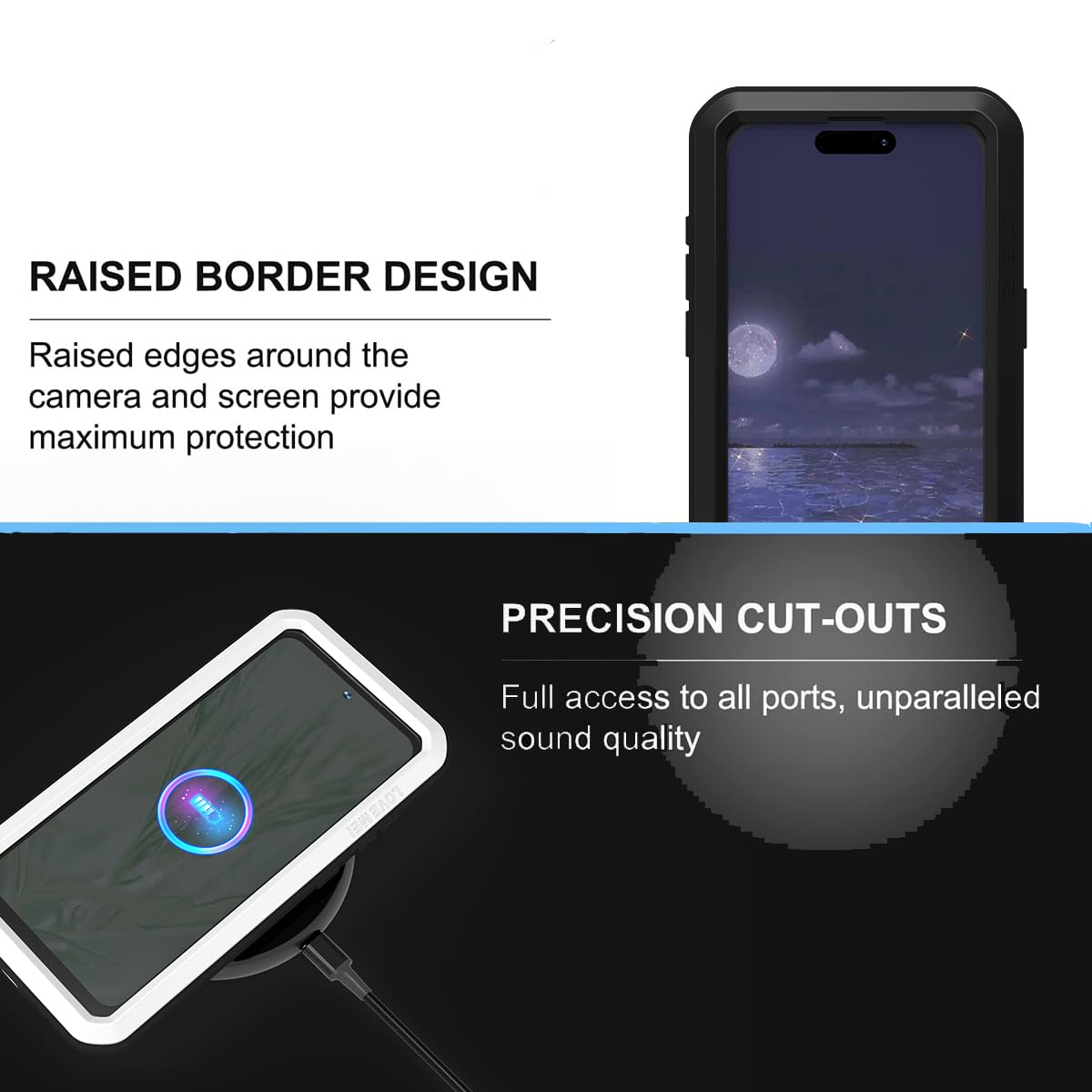 Love Mei For Iphone 15 Pro Max (6.7) Metal Case, Heavy Duty Metal Military Grade Shockproof Dustproof Full Body Case With Built