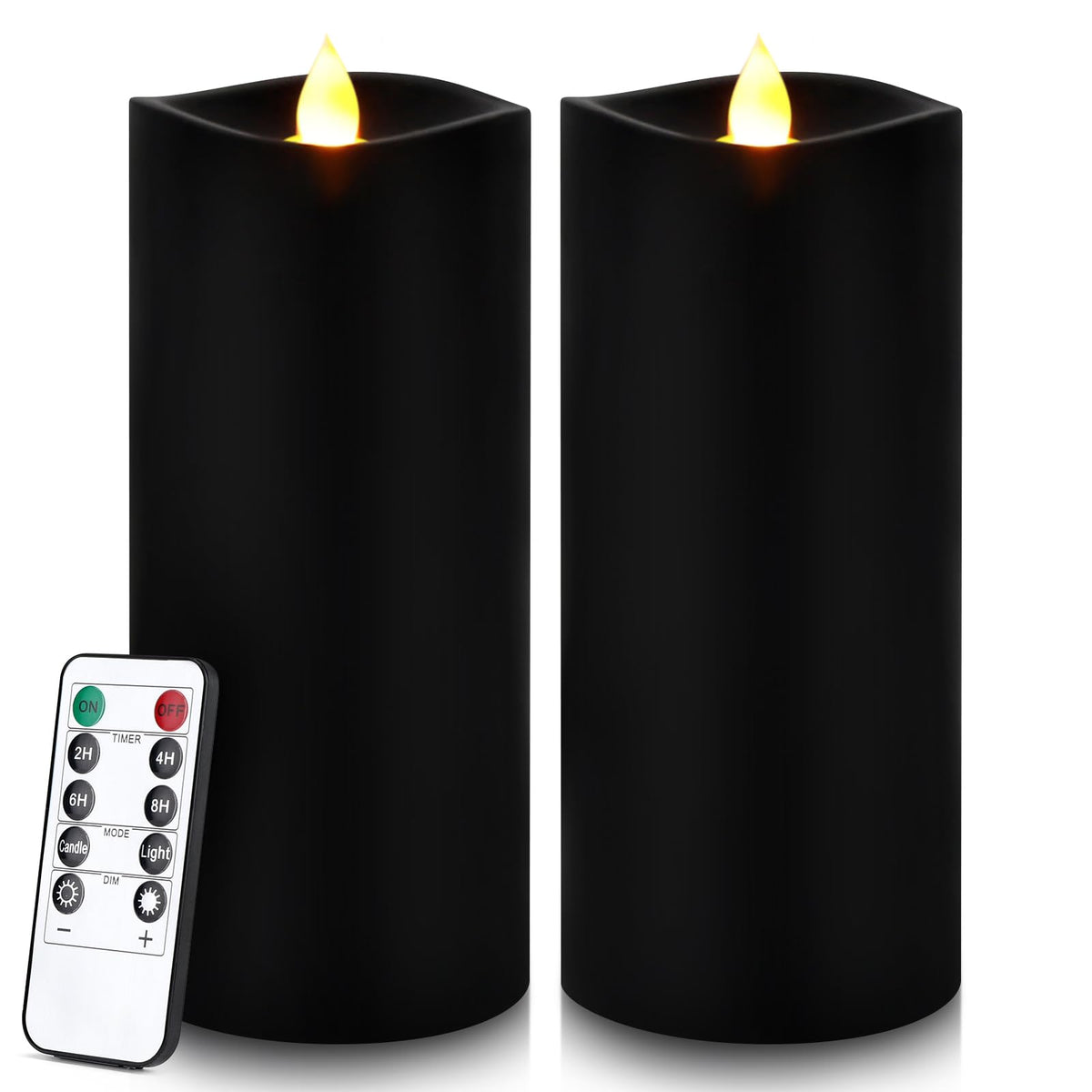 Enpornk 7    X 3    Flameless Candles, Flickering Moving Flame Led Candles, Battery Operated Candles With Remote And Timers, Bla