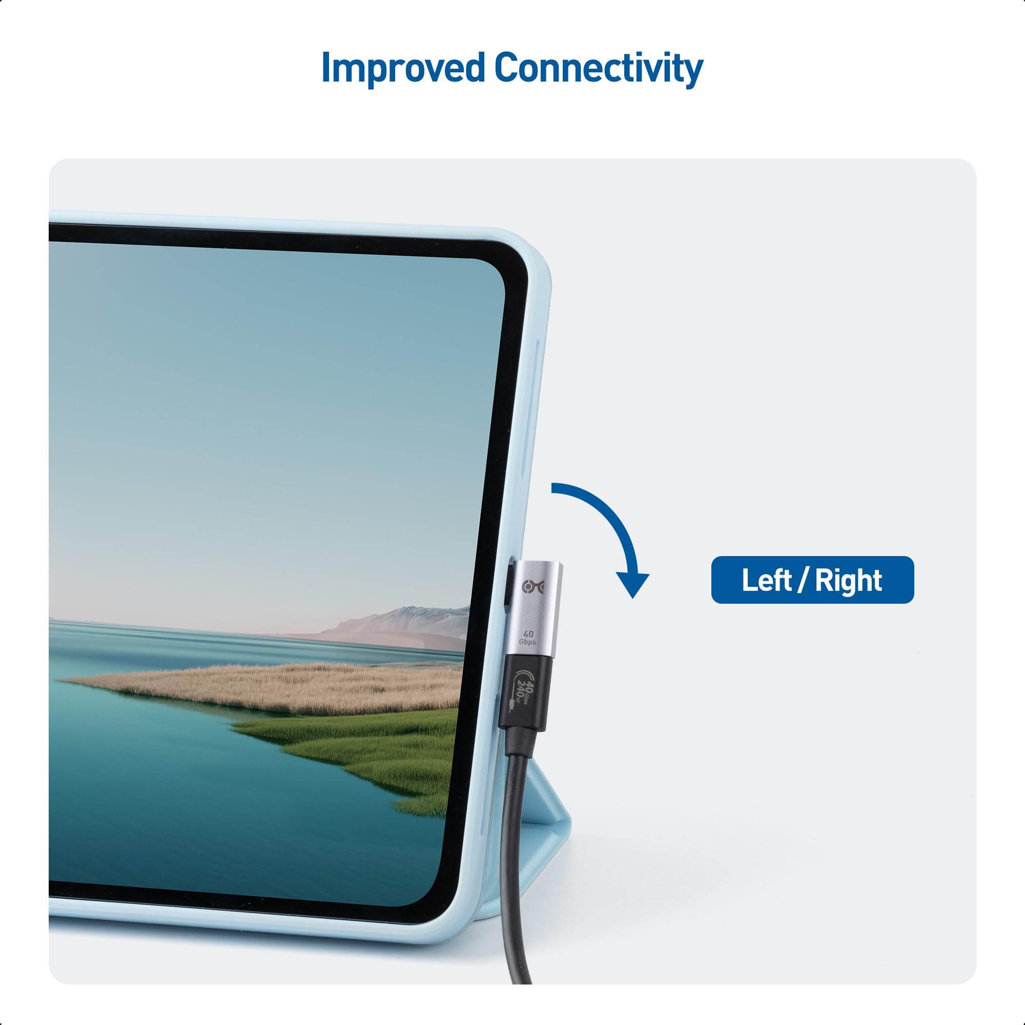 Cable Matters 2 Pack 40Gbps Flat Right Angle USB C Adapter, Up to [4K@240Hz Video, 240W Charging, 40Gbps Data Transfer] 90 Degree USB C Adapter, Compatible with Thunderbolt 4, iPhone 16, Steam Deck