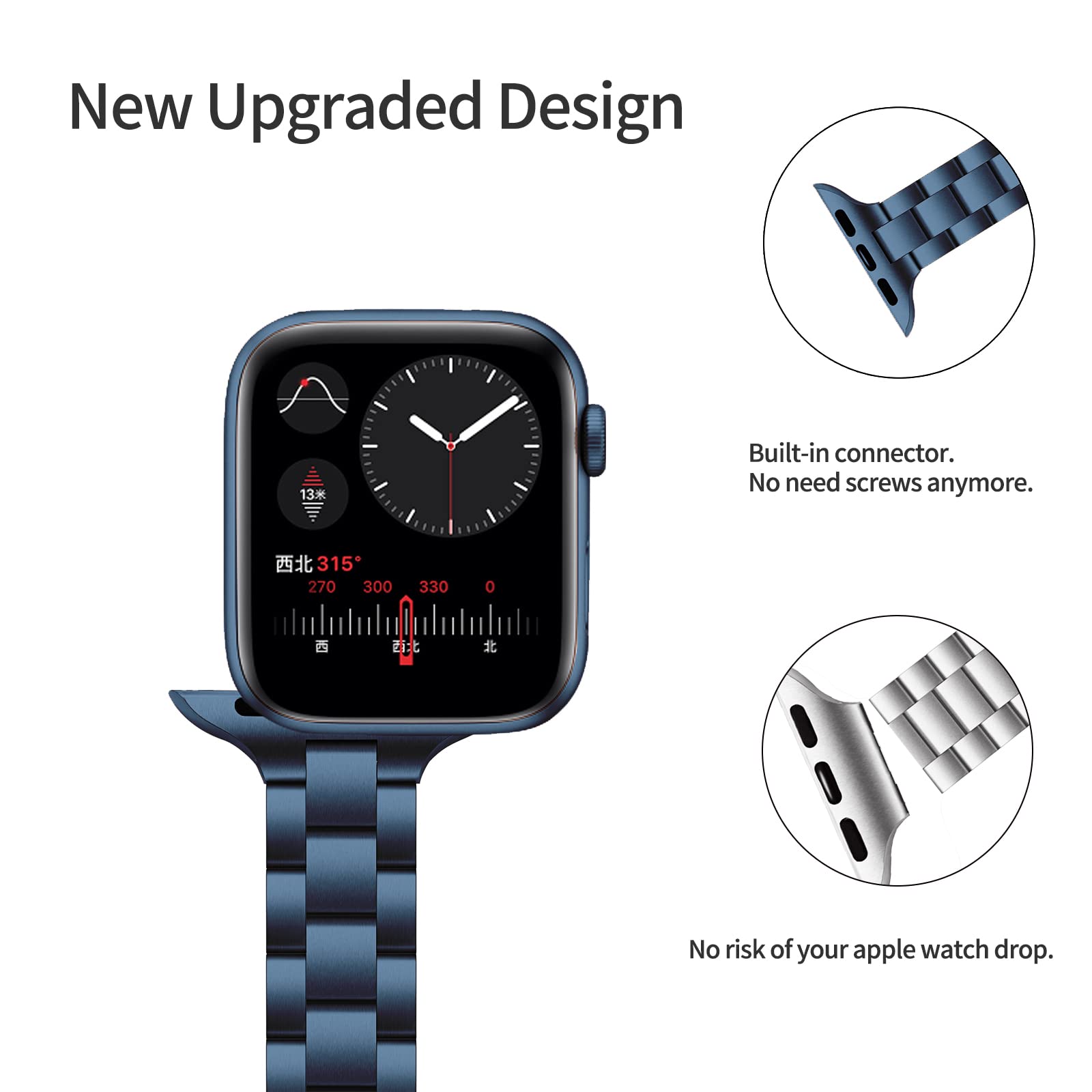 Camofit Compatible With Apple Watch Band 49Mm 45Mm 44Mm 42Mm, Stainless Steel Adjustable Watchband Compatible With Iwatch Ultra