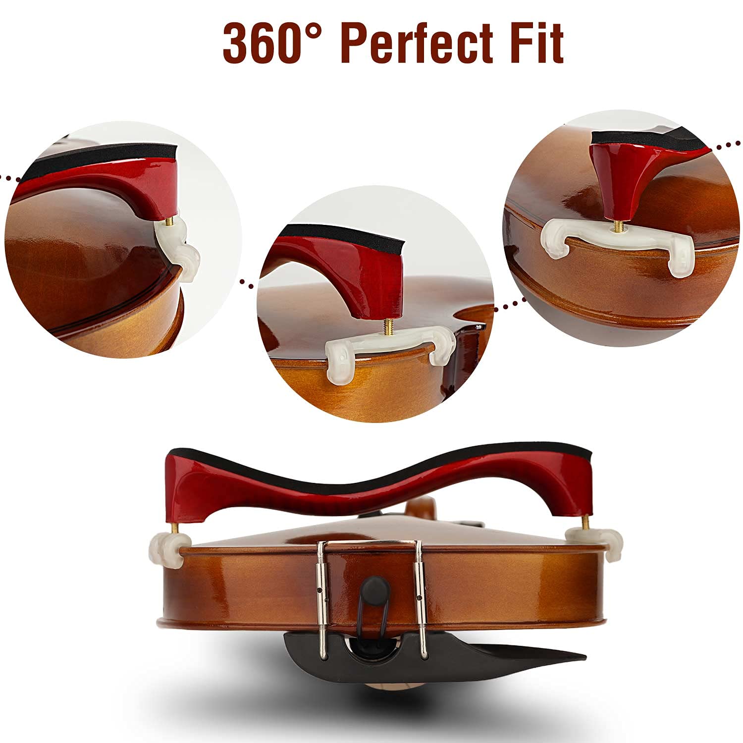 Lms Violin Shoulder Rest For 3/4 Size 4/4 Size, Adjustable Shoulder Rest For Violin, With Height Adjustable Feet Comfortable Foa