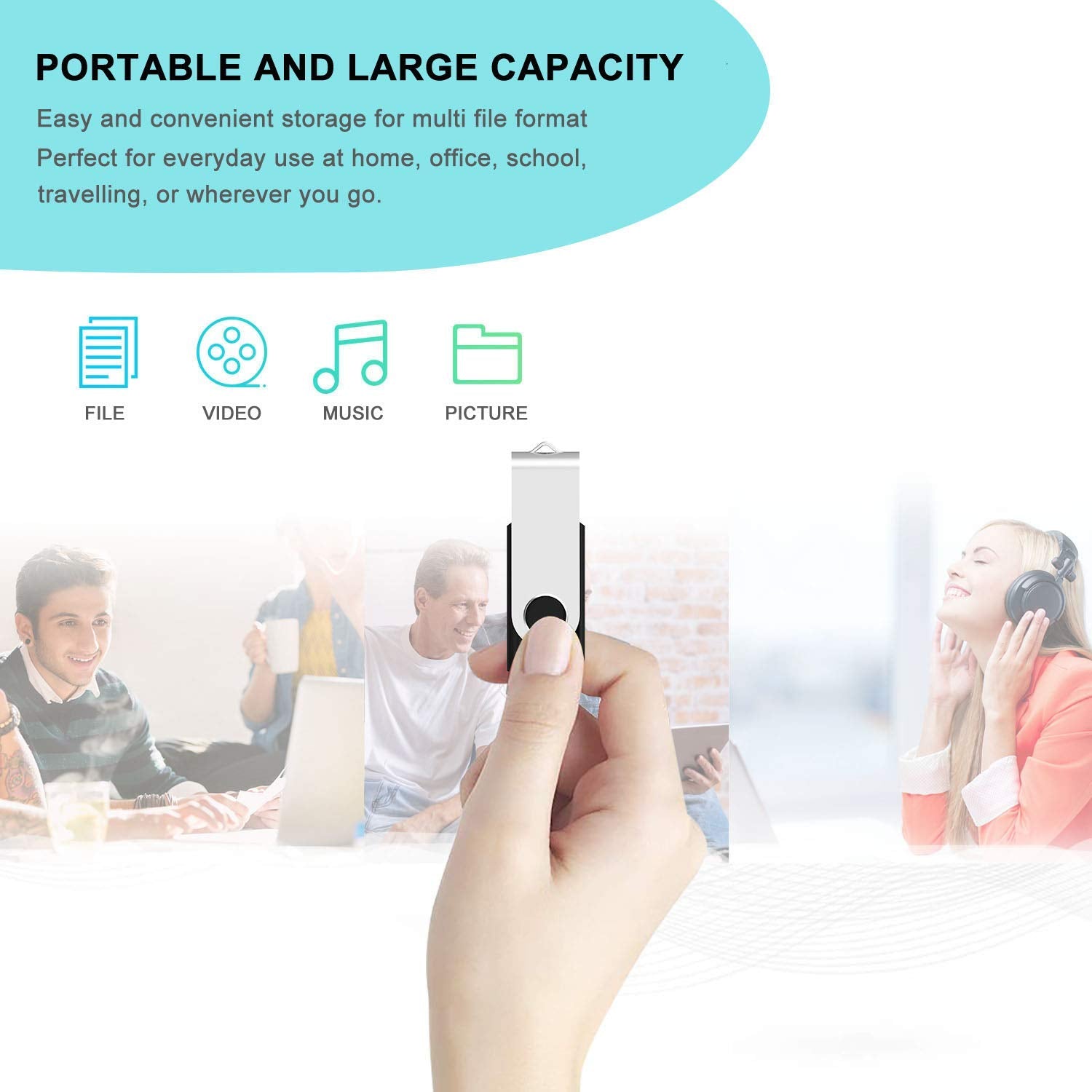 Aiibe 64Gb Flash Drive 3.0 10 Pack 64Gb Usb Flash Drives High Speed Thumb Drive Jump Drive Memory Stick Pen Drive Usb Drive 64Gb Bulk, Black