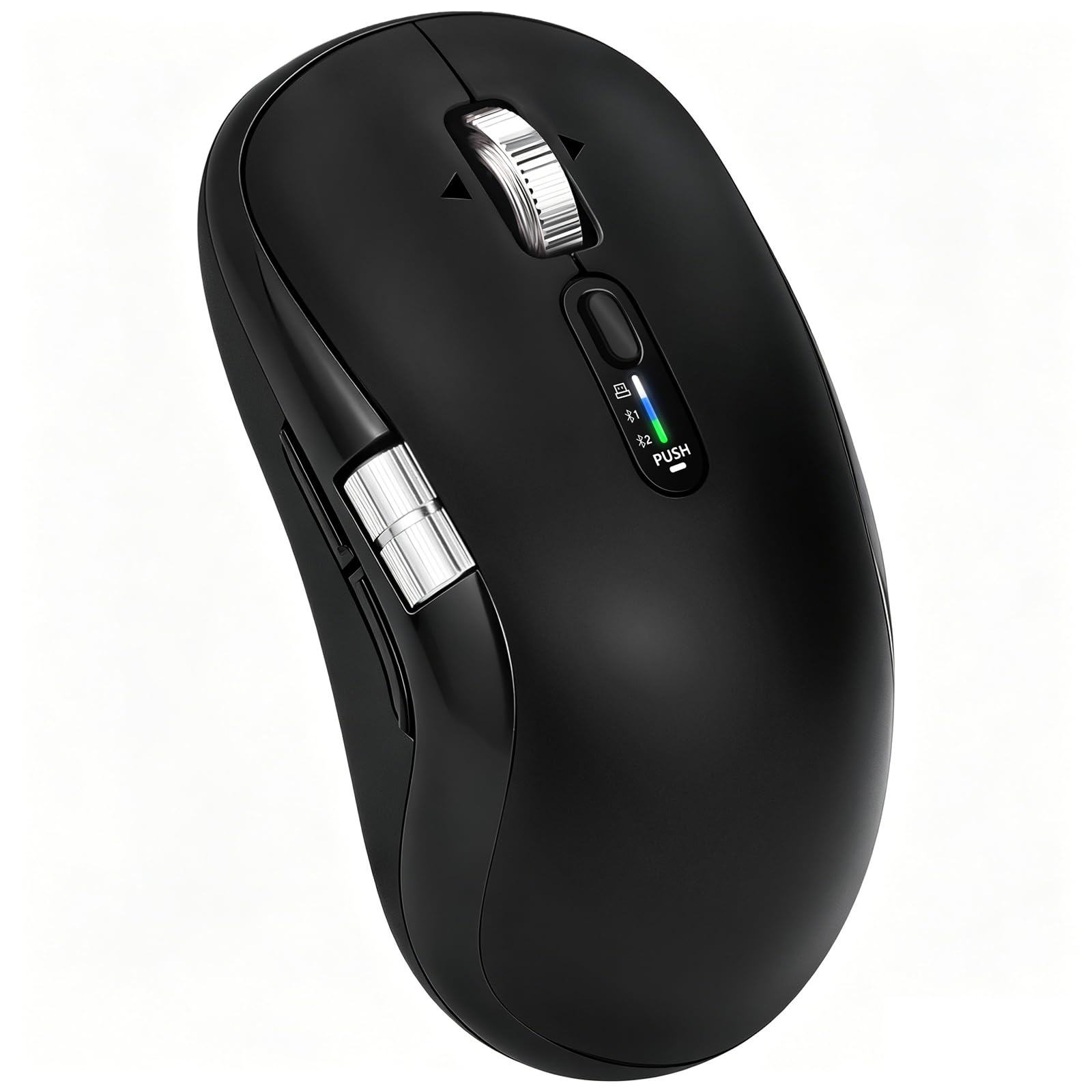 Wireless Bluetooth MultiDevice mouse with 7 Programmable Buttons(Mac/Windows), 4way Navigation Scroll, 5 level DPI, Side Scrol