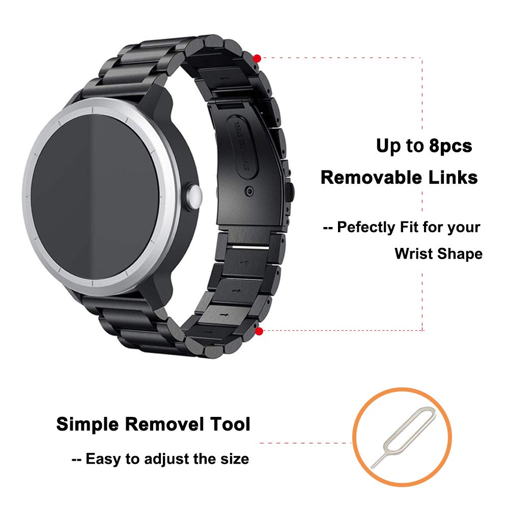 Yeejok Vivoactive 6/5/3 Bands For Men Women, 20Mm Watch Bands Replacement Metal + Leather Compatible For Garmin Venu/Venu Sq/Ven