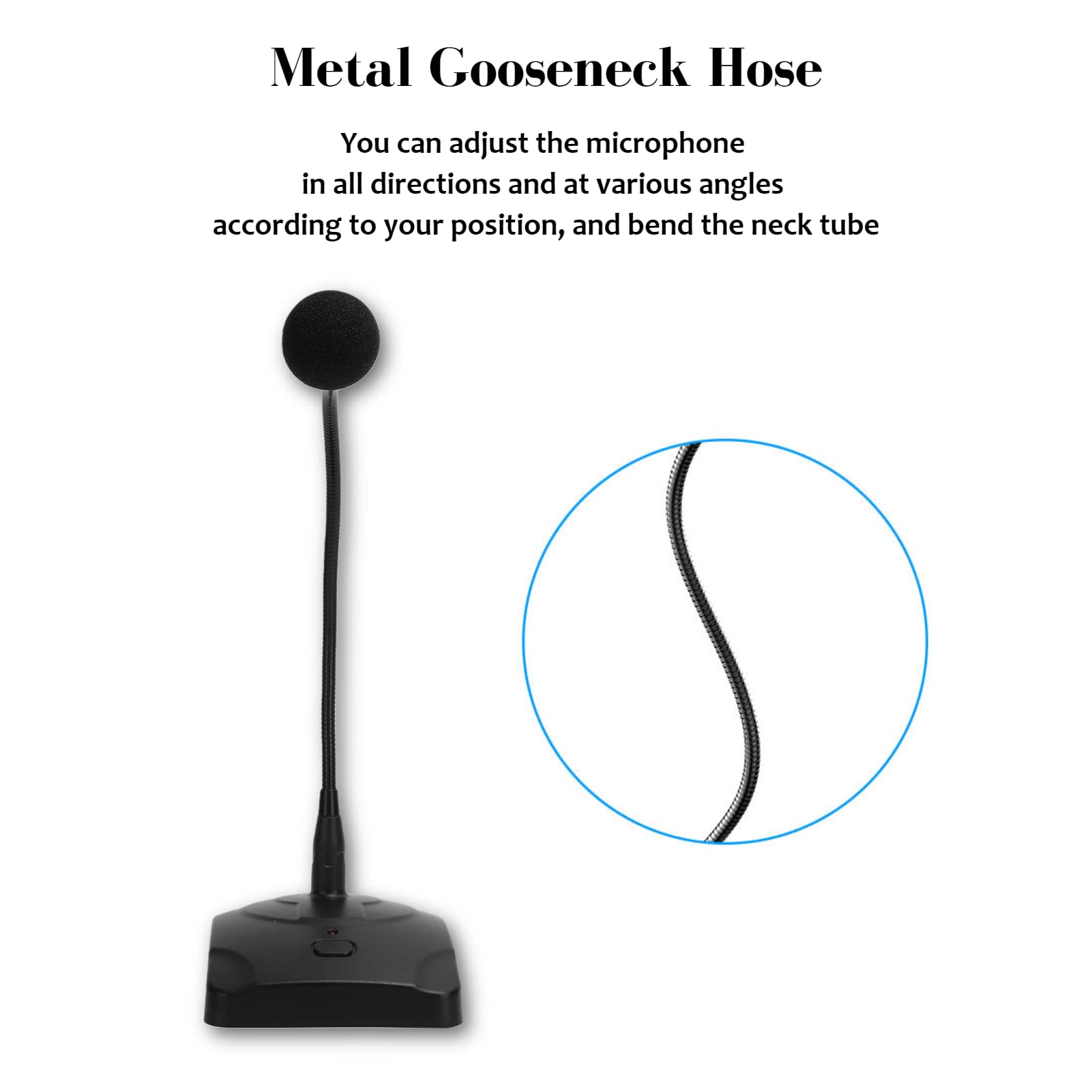 Ebtools Wired Microphone, 360 Degree Omnidirectional Highly Sensitive Noise Reduction Desktop Microphone, With 5M Xlr Cable, Sui