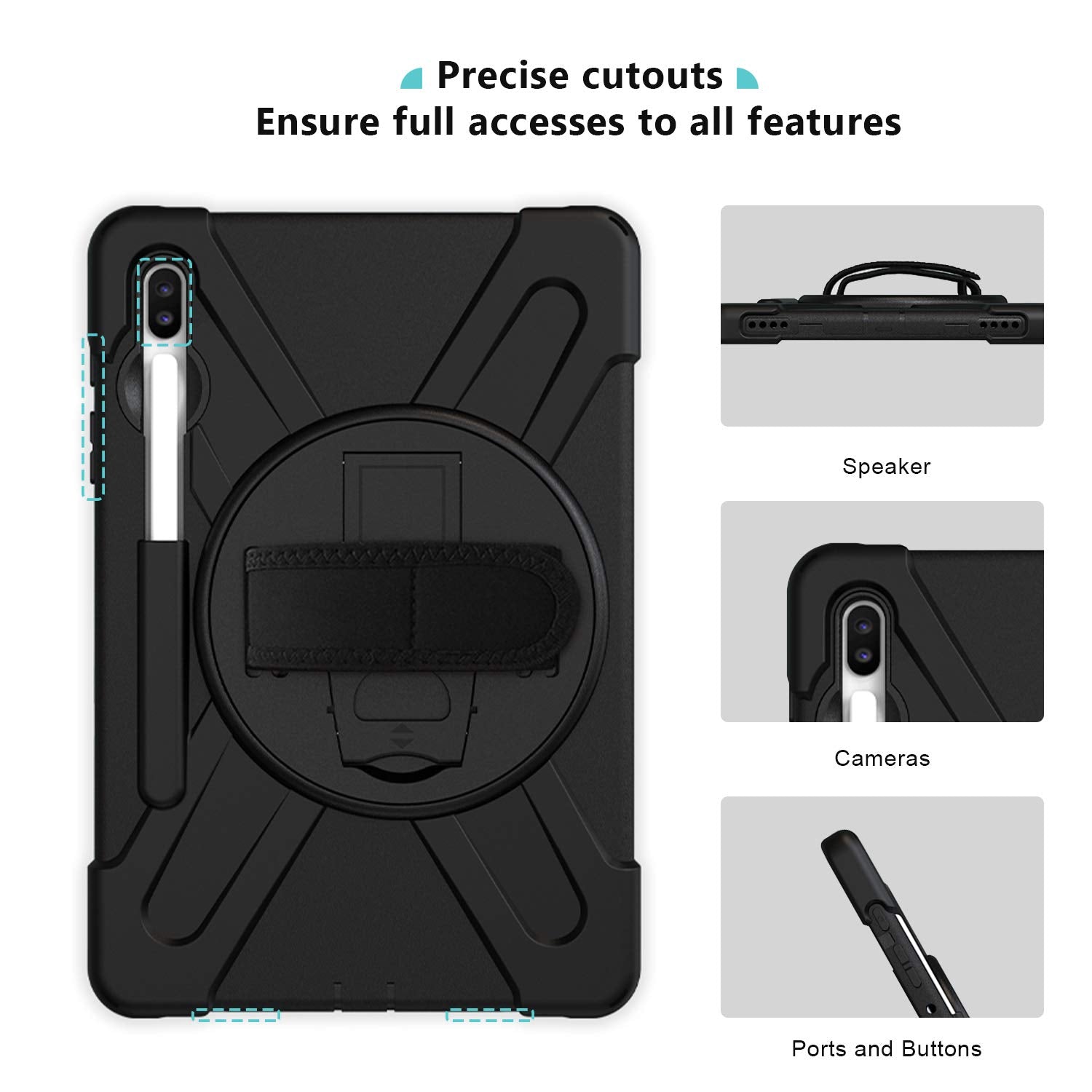 Procase Galaxy Tab S6 10.5    2019 Case With S Pen Holder (Model Sm-T860/T865/T867), Rugged Heavy Duty Shockproof Cover With Han