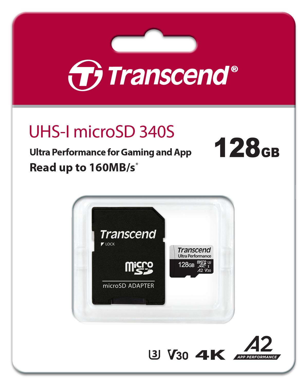 Transcend 128Gb Microsd W/Adapter Uhs I U3 A2 Ultra Performance Ts128Gusd340S