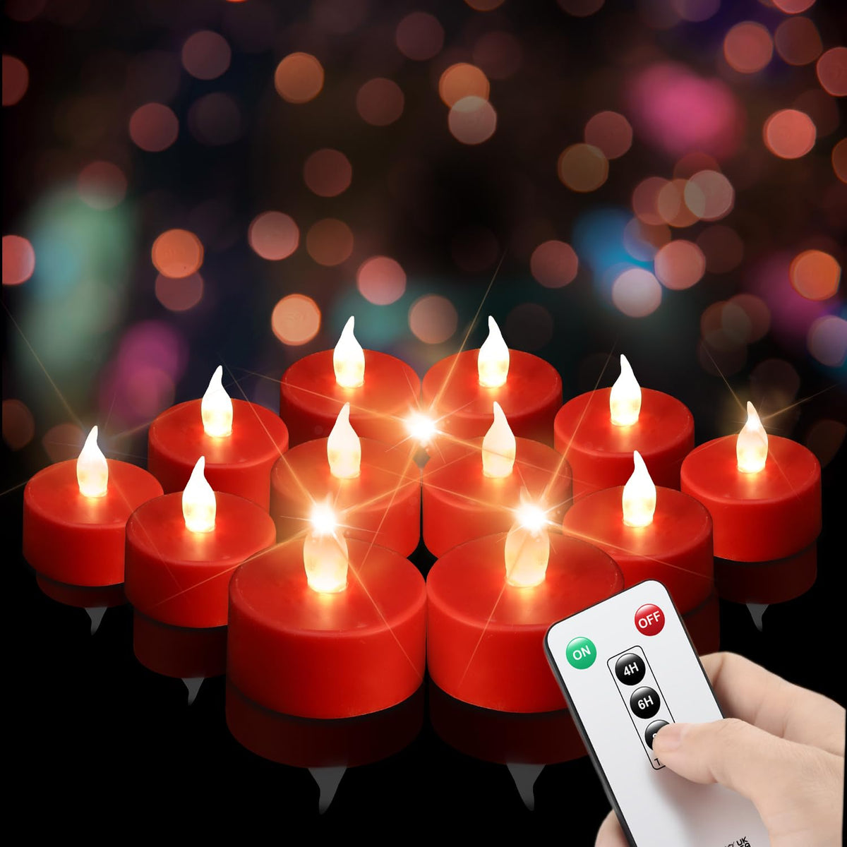 Xiangpeng Tea Light Candles With Remote Control,12Pack Flickering Flameless Led Candle,Long Lasting 400+Hours,Battery Operated W
