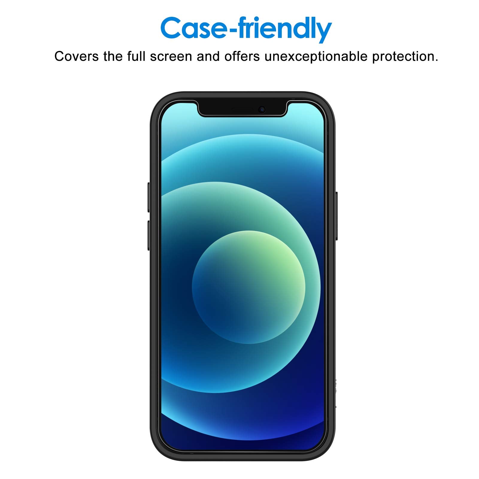 JETech Tempered Glass Screen Protector for iPhone 12 mini (5.4-Inch) - 3-Pack, Transparent, Scratch-Resistant Film