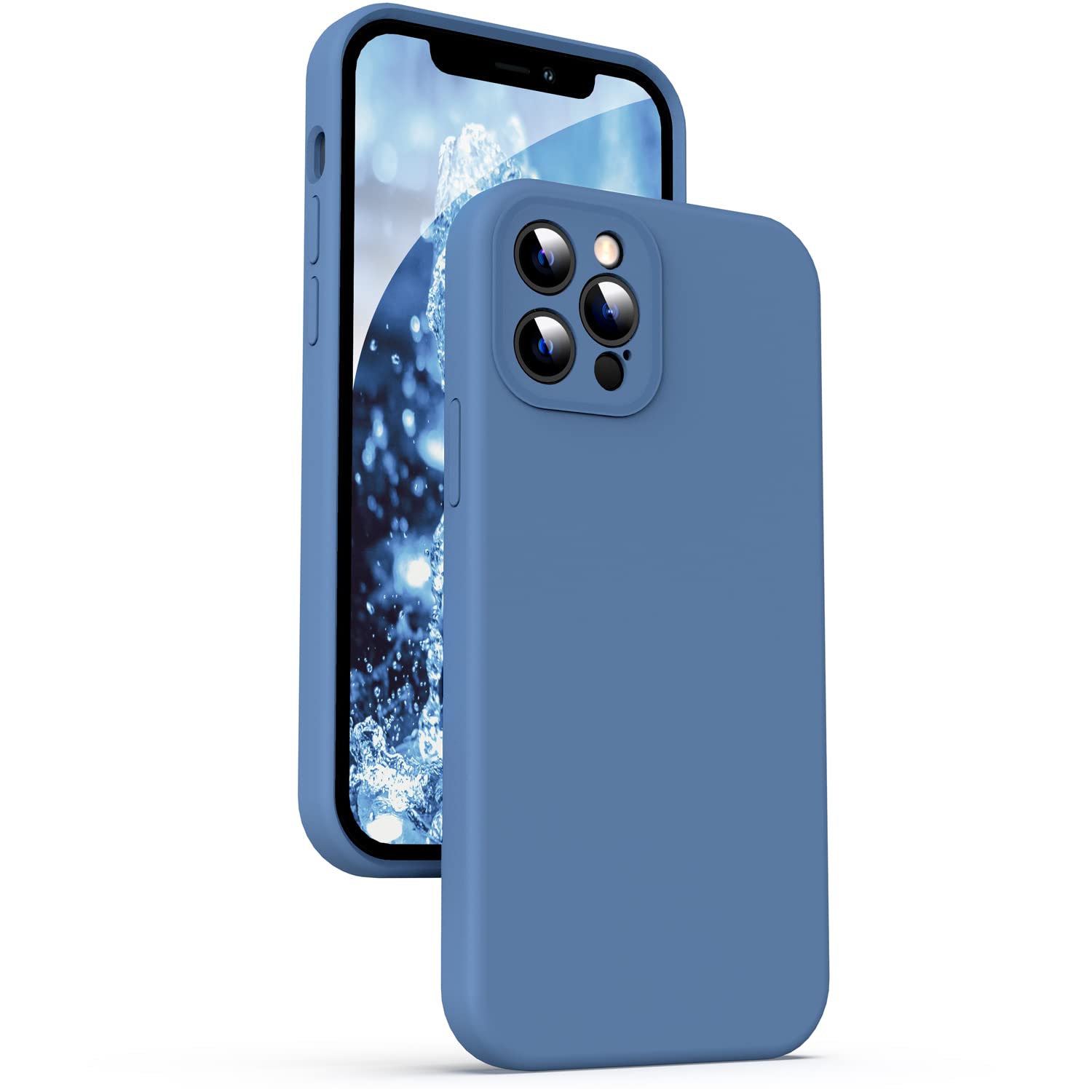 Supdeal Liquid Silicone Case for iPhone 12 Pro, [Camera Protection] [Anti Fingerprint] [Wireless Charging] 4 Layer Phone Case Pr