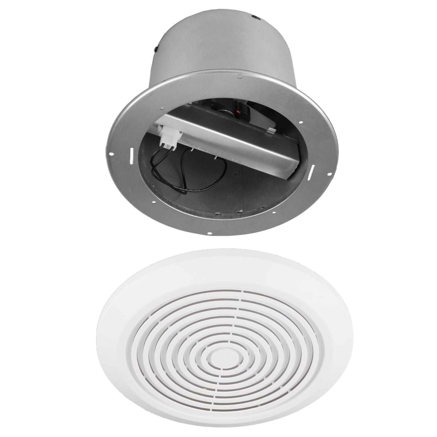 V2262 50 7 Inch Bathroom Exhaust Fan, 50 Cfm, 1.0 Sones, 7'' Ceiling Exhaust Fan, For 8 Inch Diameter Rough In Opening, Ideal Ve