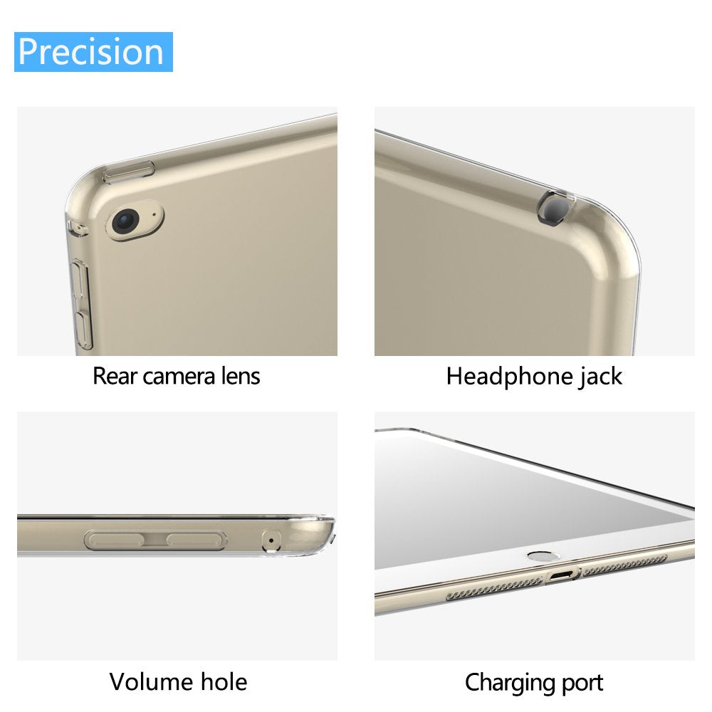 Asgens Case For Ipad Air 2 2014 9.7, Transparent Slim Silicone Soft Tpu Tablet Computer Case Shock Absorption For Ipad Model A