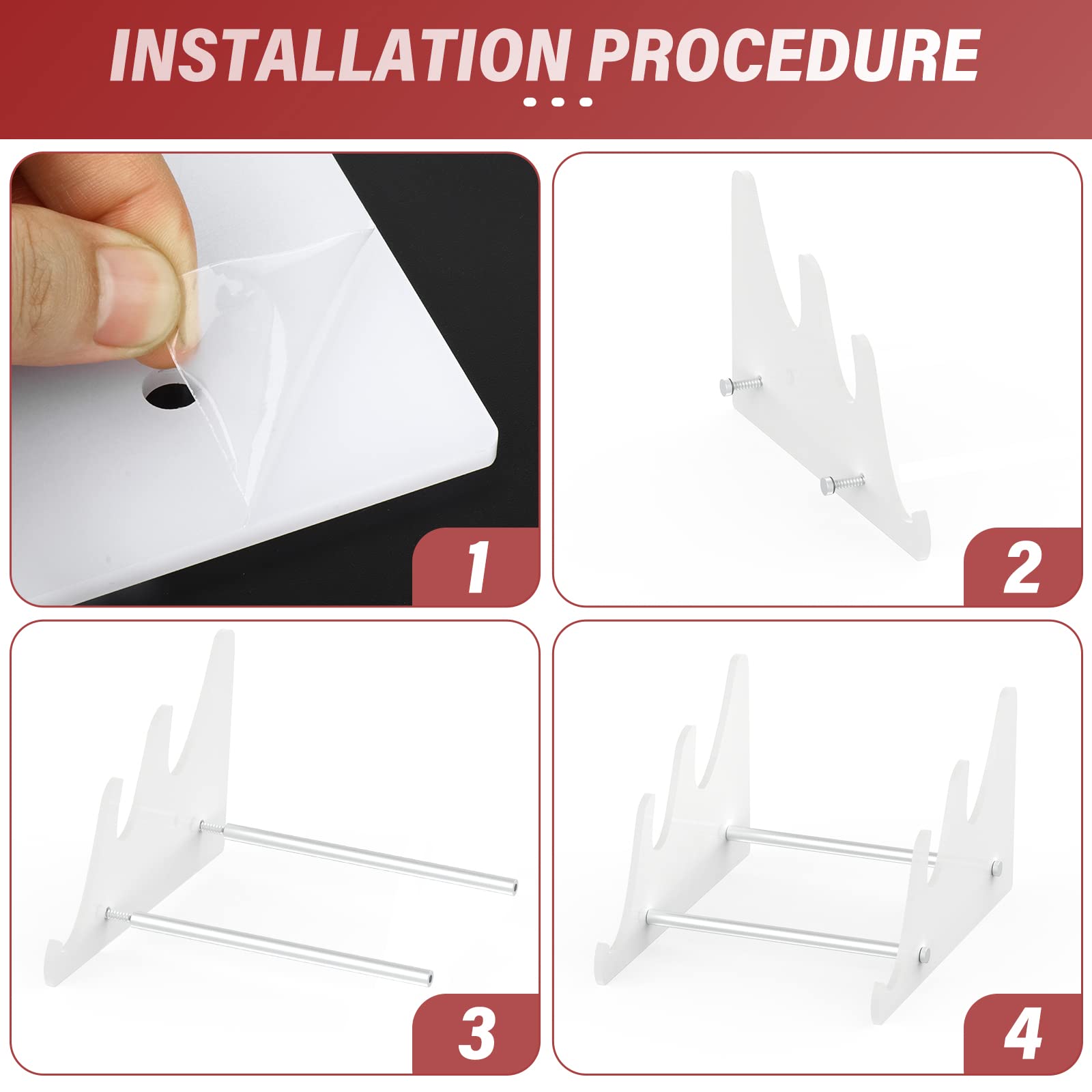 Yimagujrx Runjrx Mechanical Keyboard Acrylic Display Stand, 1-Tier, White Acrylic