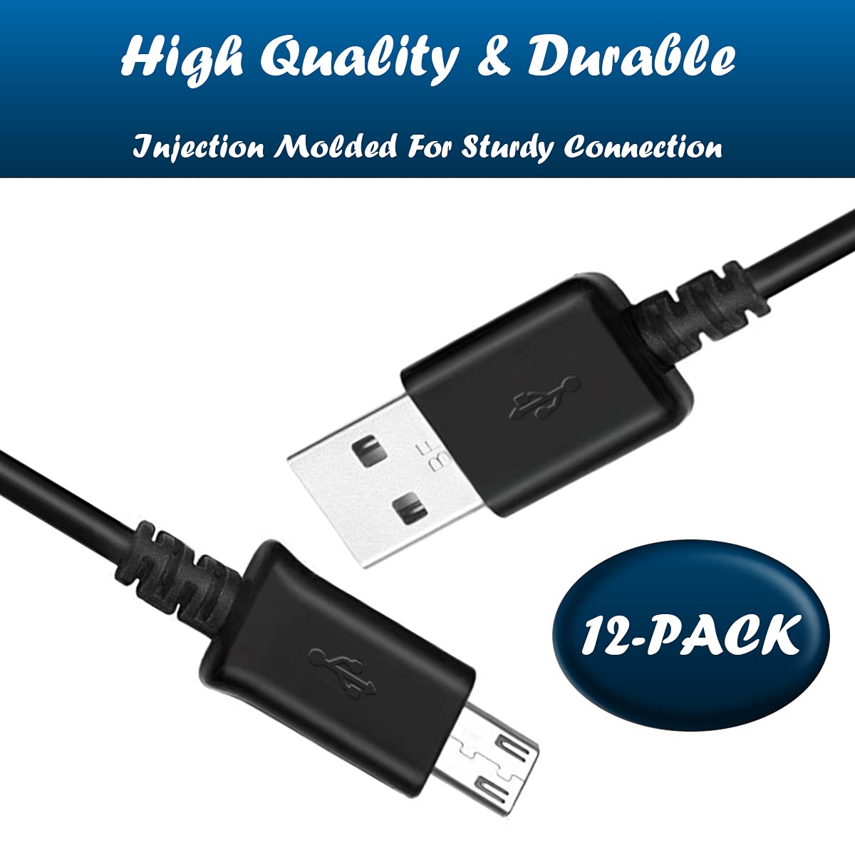 Teksonic [12 Pack Micro Usb Cable Multi Pack Bulk Lot   1 M/3.3 Ft Charging, Data Sync Fast Micro Usb To Usb A Cord For Samsung