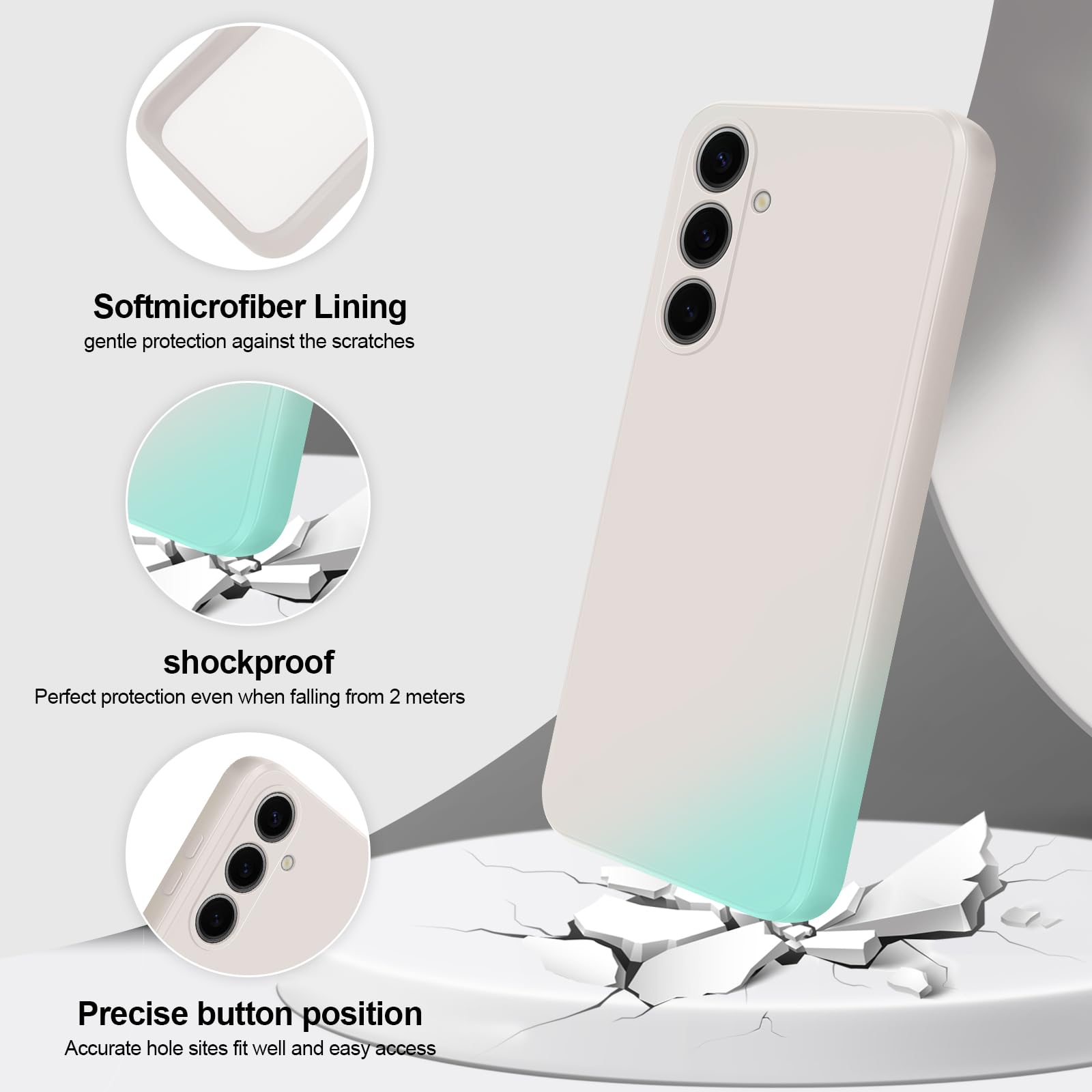 Giiyoon Silicone Case Compatible With Samsung Galaxy S24 Plus, Full Body Silky Soft Touch Phone Case With Camera Protection, Sho