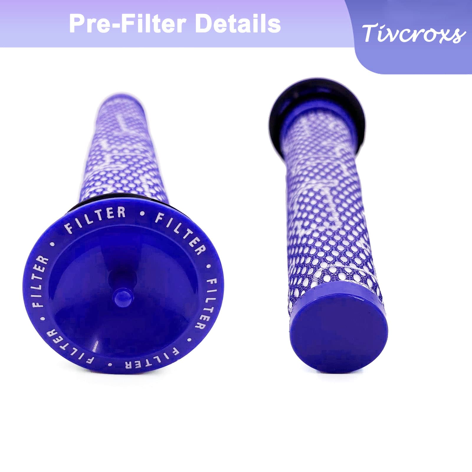 Tivcroxs 4 Pack V8 Vacuum Filters Replacement Kit Compatible With Dyson V7, V8 Animal And Absolute Vacuum, Compare To Part 96566