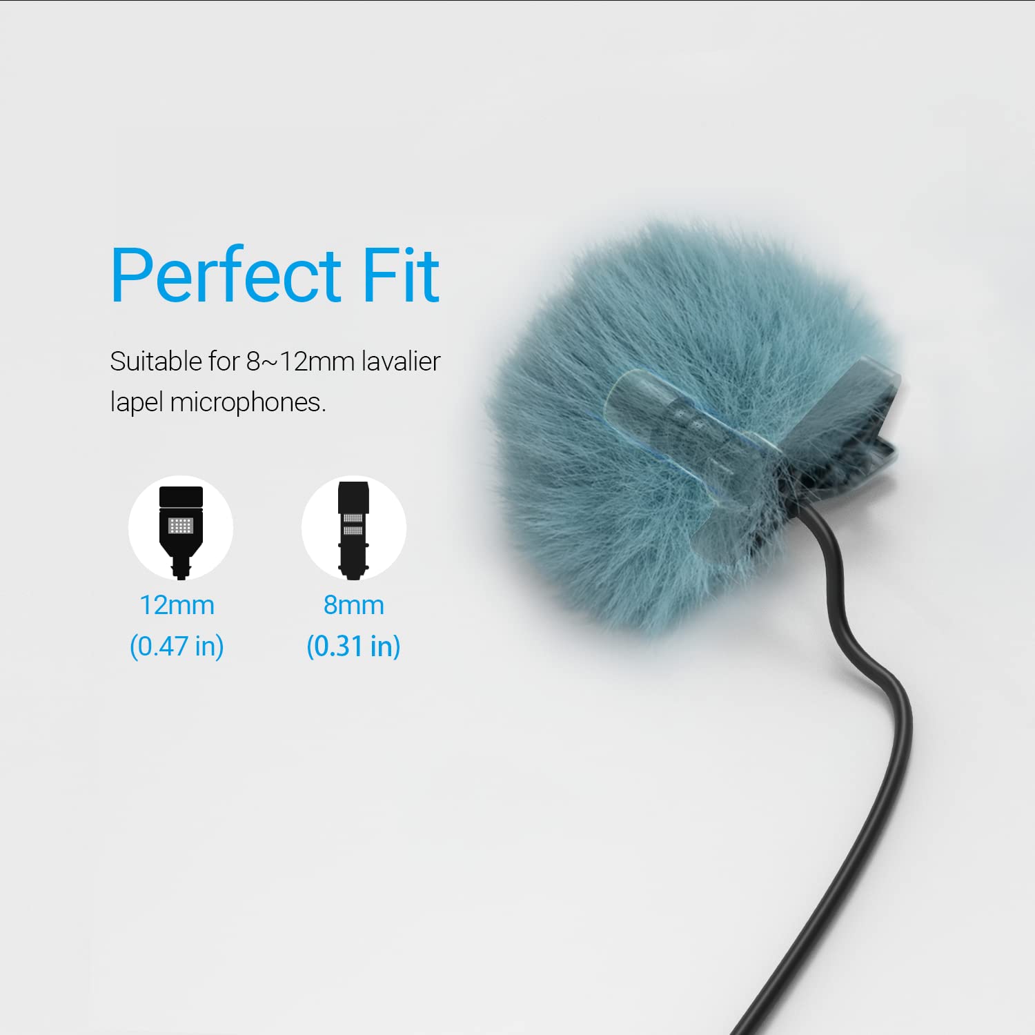 Mic Windscreen (Furry Cover, 9 Pack, Multi Color)