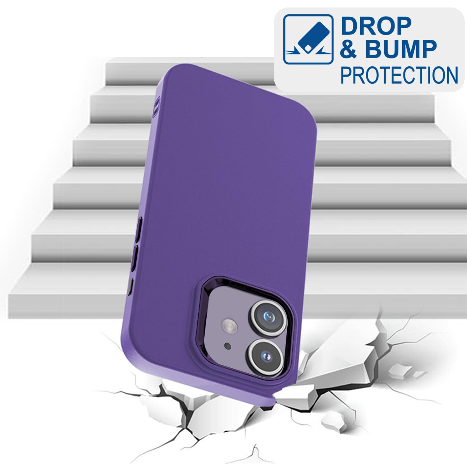 Tenoc Phone Case Compatible With Iphone 12 & Iphone 12 Pro, Purple Case Anti Fingerprint Protective Bumper Matte Cover For 6.1 I