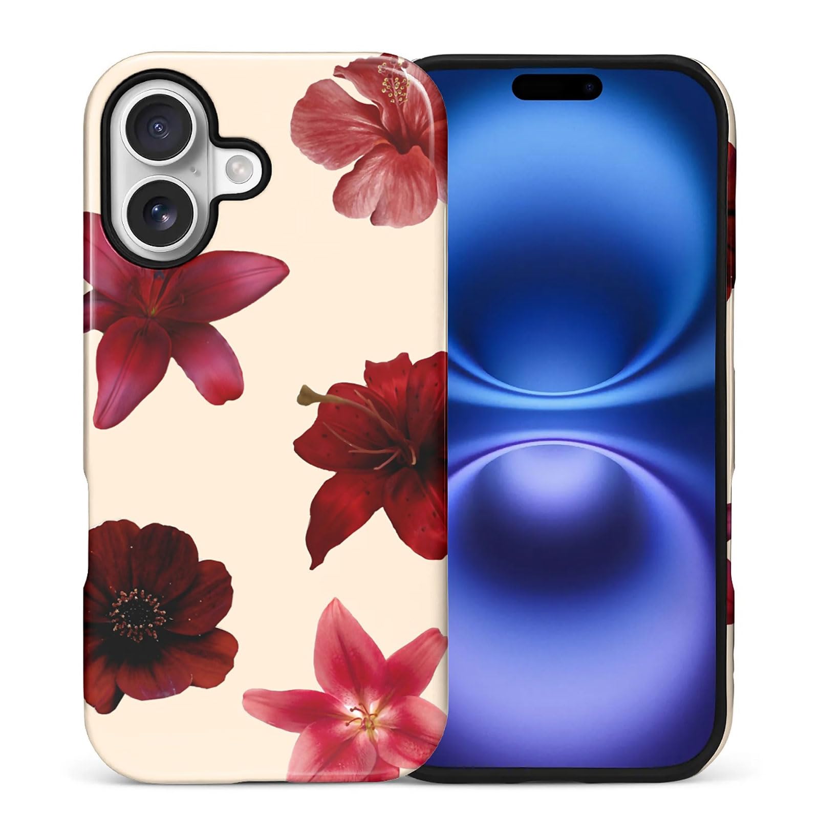 Goodsprout for iPhone 17 Case,Hybrid 2-Layer Hard Shell + Silicone Protective Case -Resistant Shockproof- The red Tiger-Skin Lil