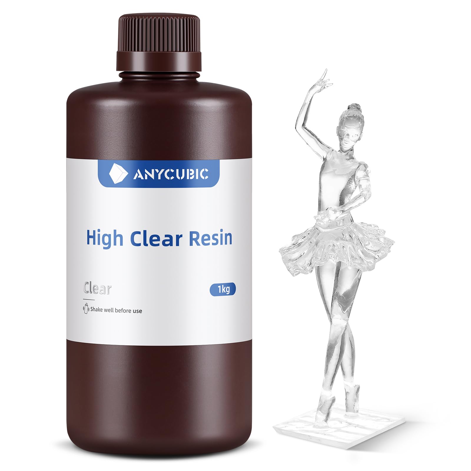 Anycubic High Clear 3D Printer Resin, Resist Yellowing And Highly Transparent, Tough And Resilient, Low Odor 3D Printing Resin,