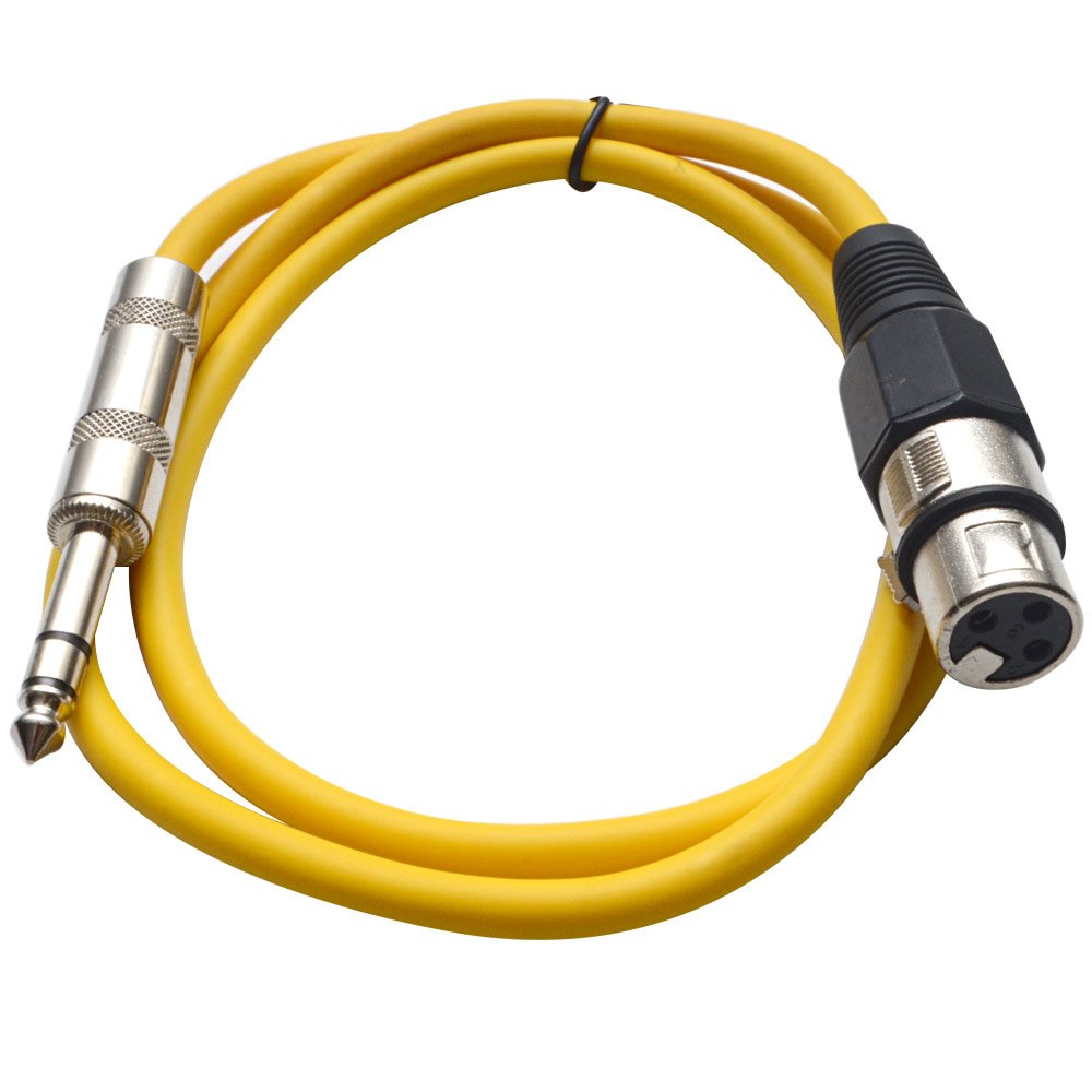 Seismic Audio - Satrxl-F2 - Yellow 2' Xlr Female To 1/4'' Trs Patch Cable