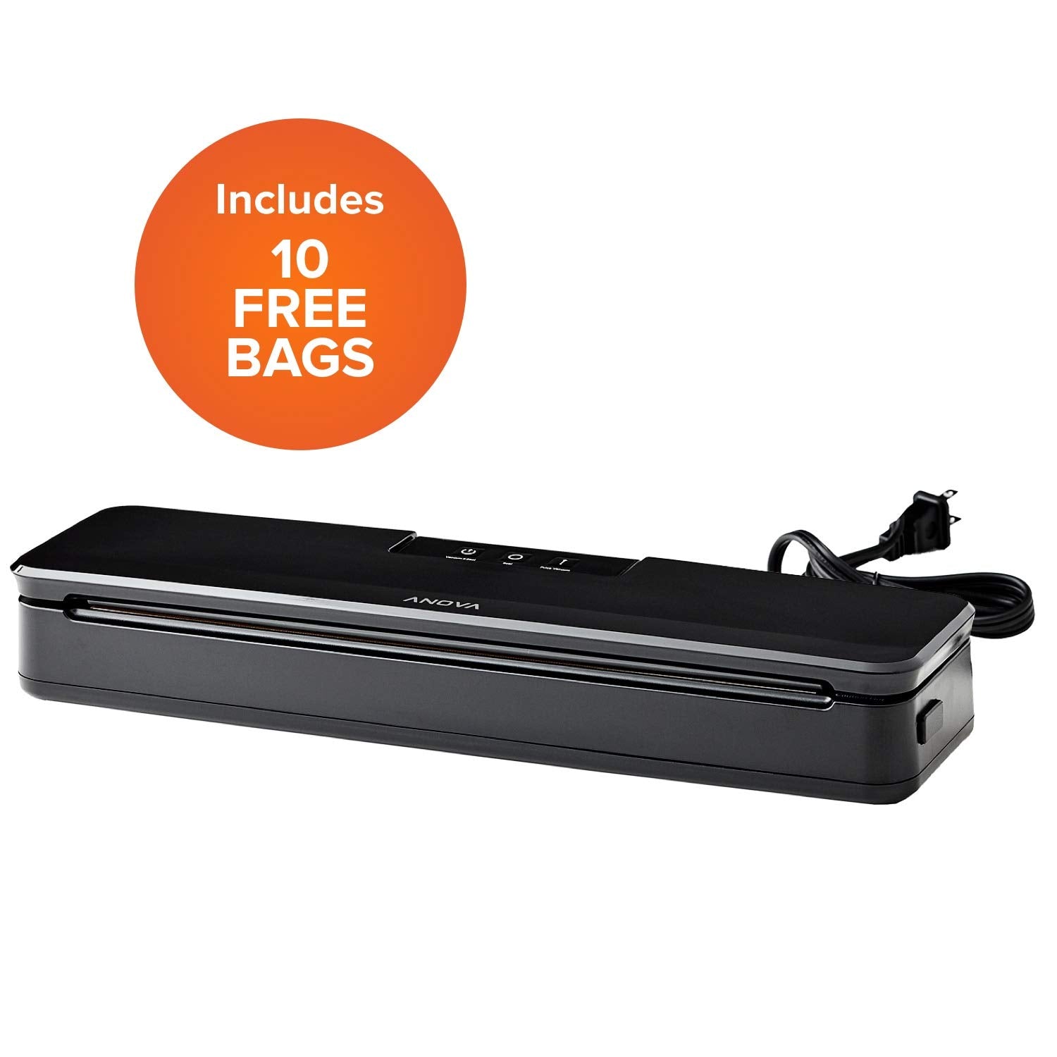 Anova Culinary Anvs01 Us00 Anova Precision Vacuum Sealer, Includes 10 Precut Bags, For Sous Vide And Food Storage