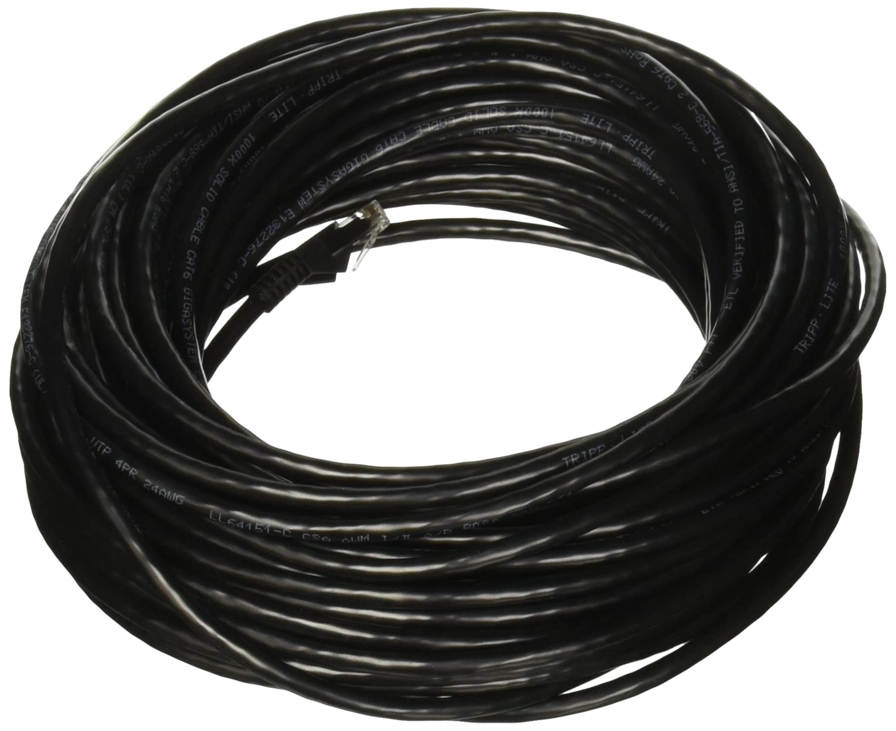 Tripp Lite Cat6 Gigabit Ethernet Snagless Molded Patch Cable 24 Awg 550Mhz Premium Utp, Black, Rj45 M/M 75 (N201-075-Bk)