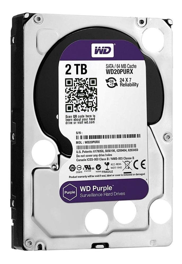 Western Digital 2Tb Wd Purple Surveillance Internal Hard Drive Hdd   Sata 6 Gb/S, 64 Mb Cache, 3.5''   Wd20Purz