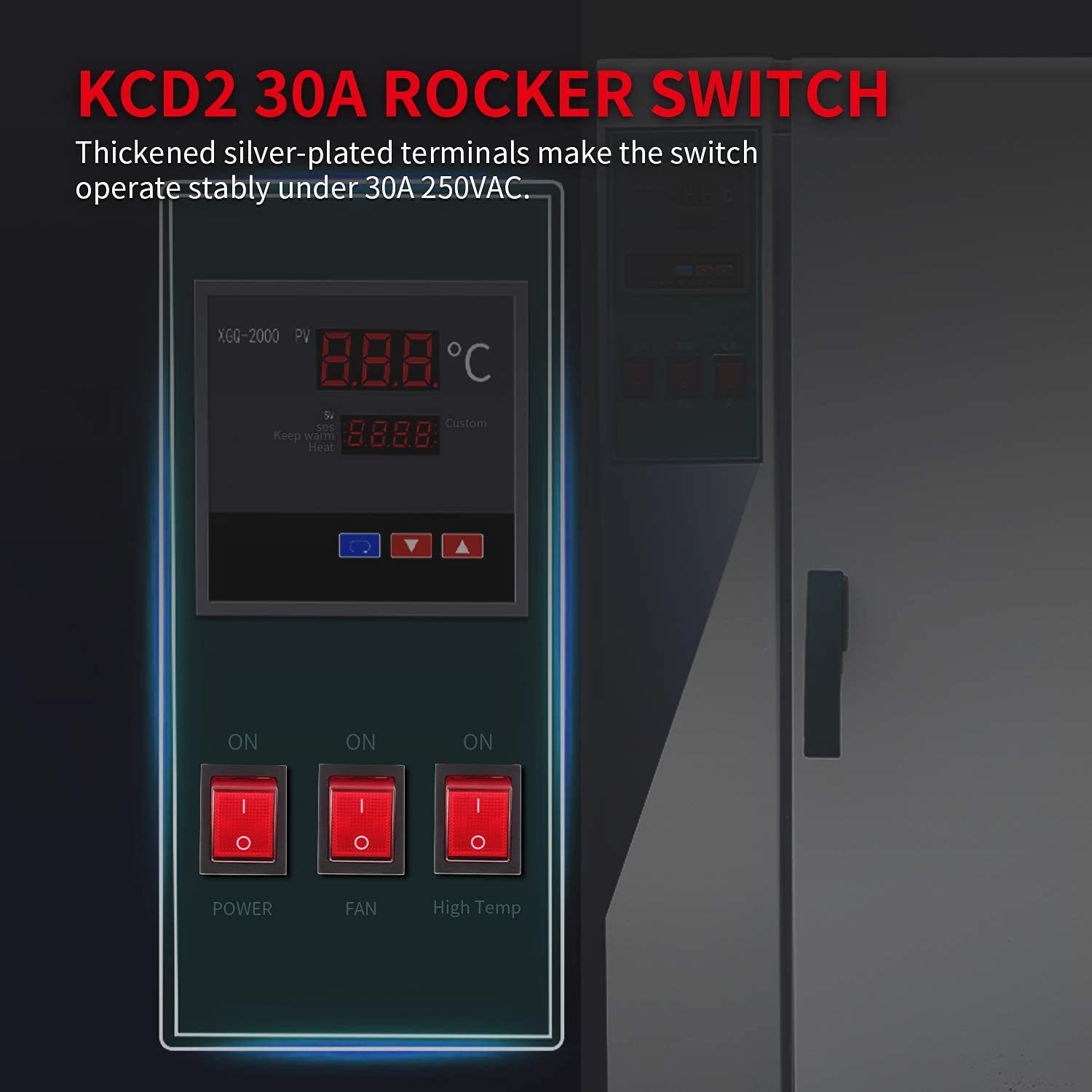 Daiertek 30A 250V Kcd2 Kcd4 Rocker Switch Dpst 4 Pin Red Lighted 120V Rocker Toggle Switch On Off Heavy Duty T125 3Pack