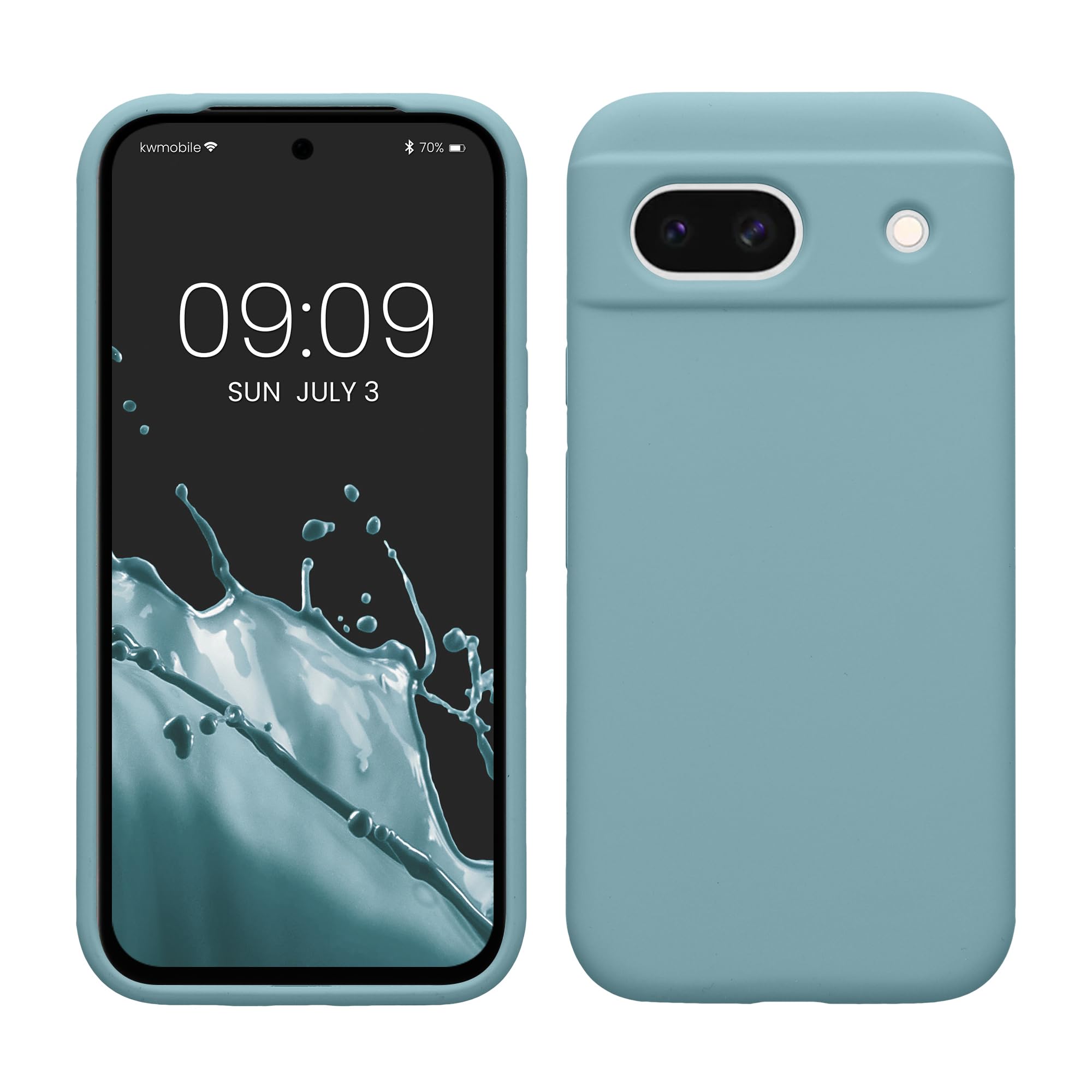 kwmobile Case Compatible with Google Pixel 8a Case - TPU Silicone Phone Cover with Soft Finish - Antique Stone