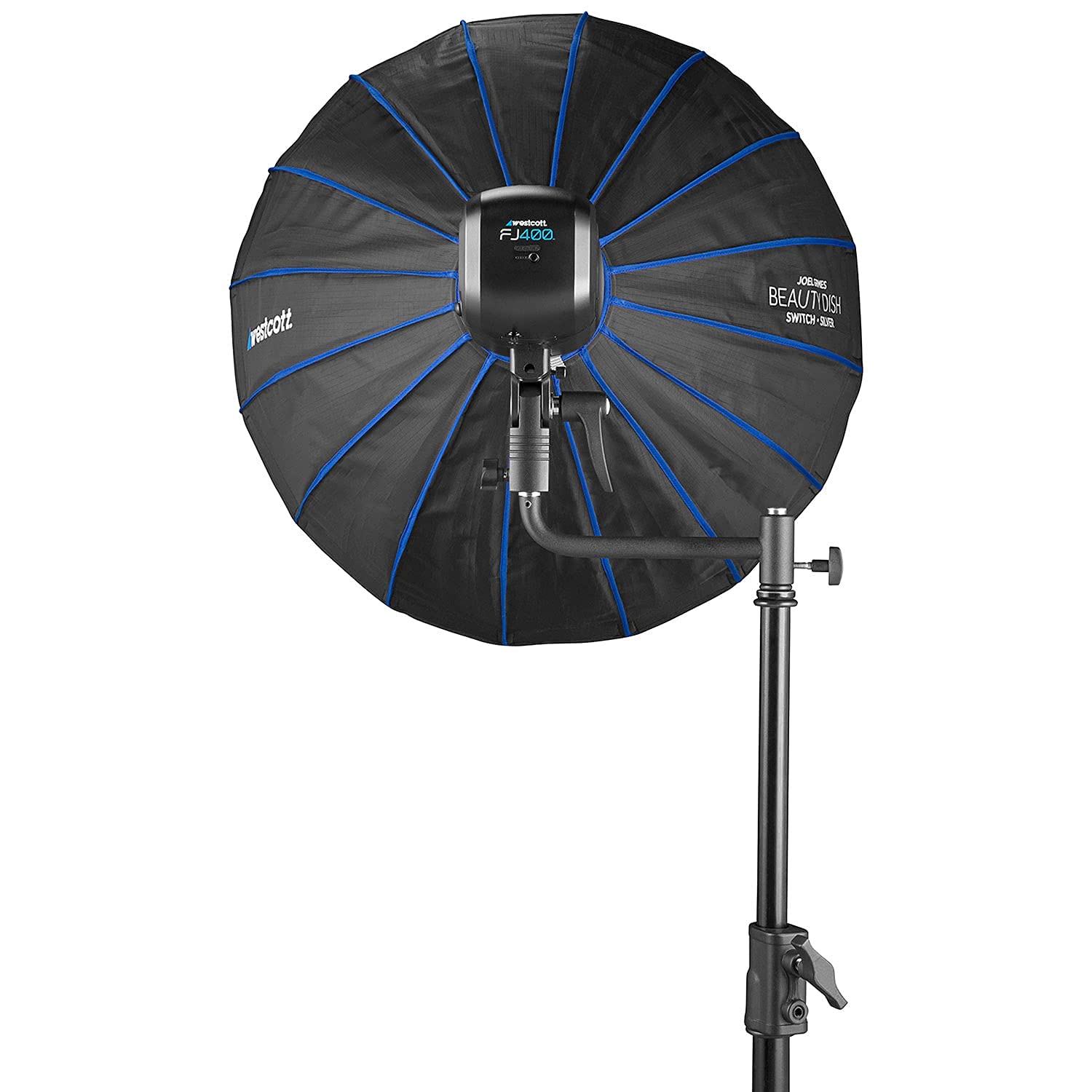 Westcott 8'' Shorty Offset Extension Arm For Flash, Black, Iron & Brass, 5/8'' Female Receiver & Male Stud, 2 Tension Knob Holes