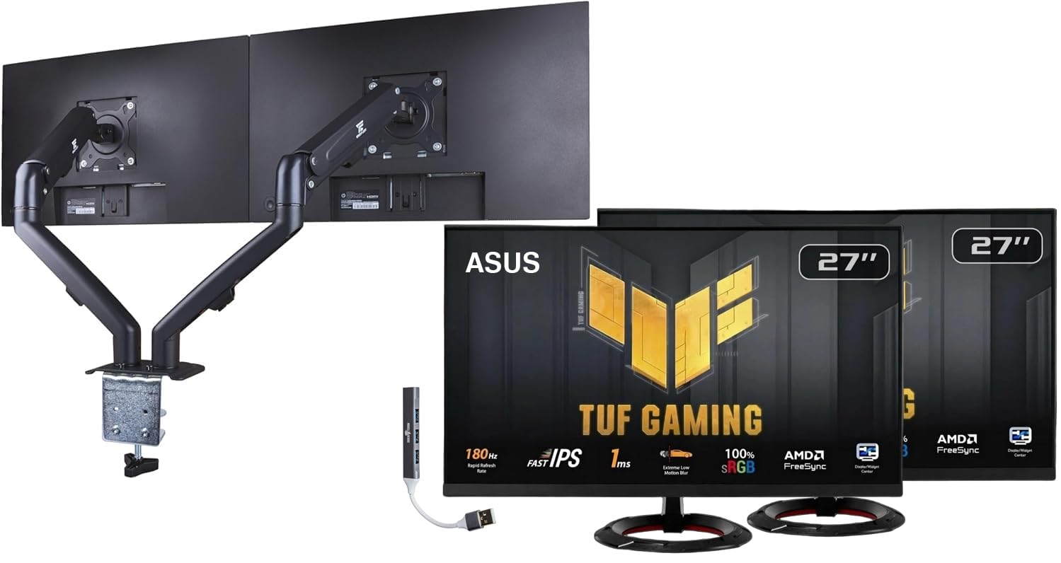 ASUS TUF Gaming 27 FHD IPS Monitor with 1ms Response Time, Built-in Speakers, Anti-Glare, Flicker Free, AMD FreeSync, 180Hz, Dis
