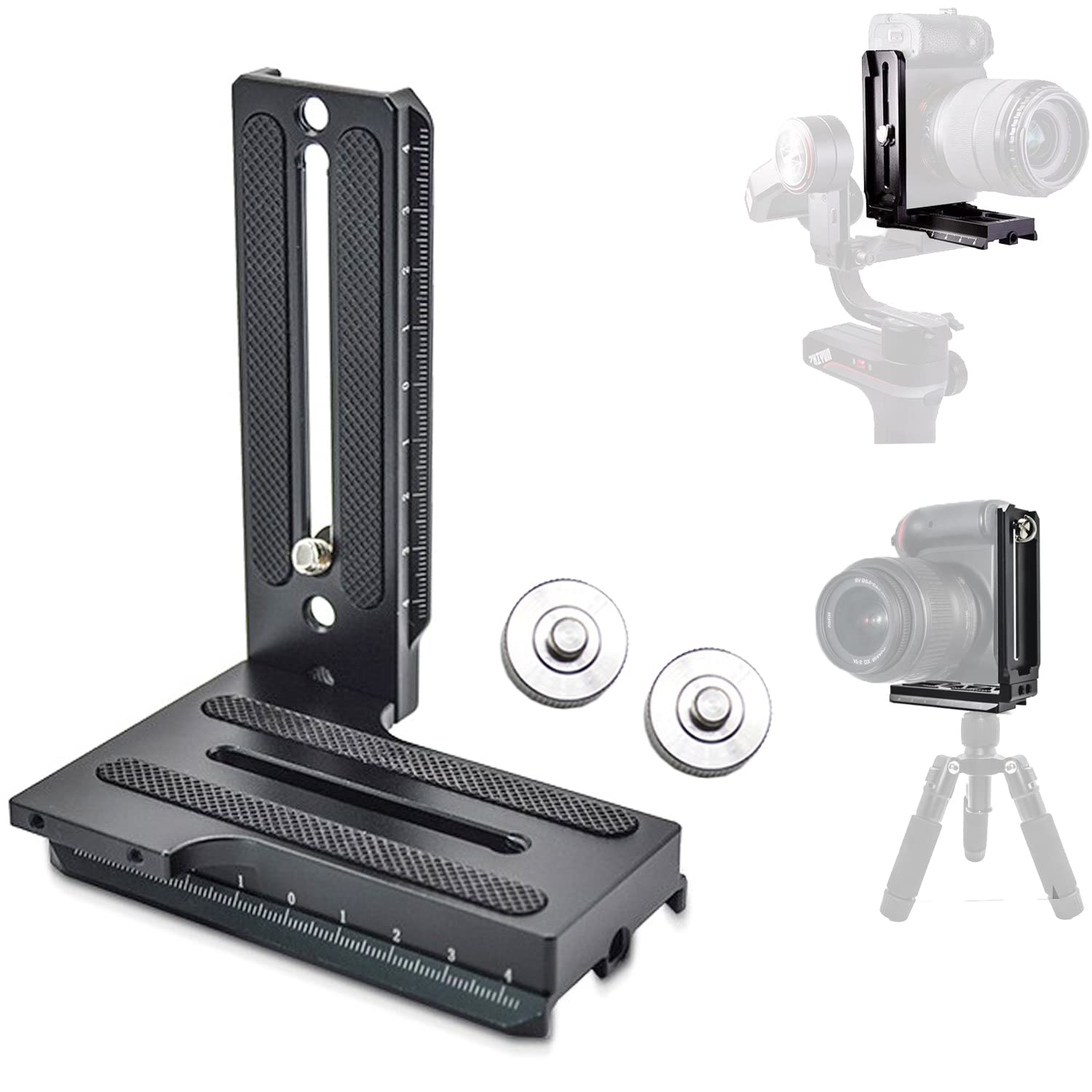 Hafoko Aluminum L Bracket Vertical Horizontal Switching Handle Camera Quick Release Plate Compatible For Zhiyun Crane 2/Crane 3 Gimbal Stabilizer Tripod Monopod