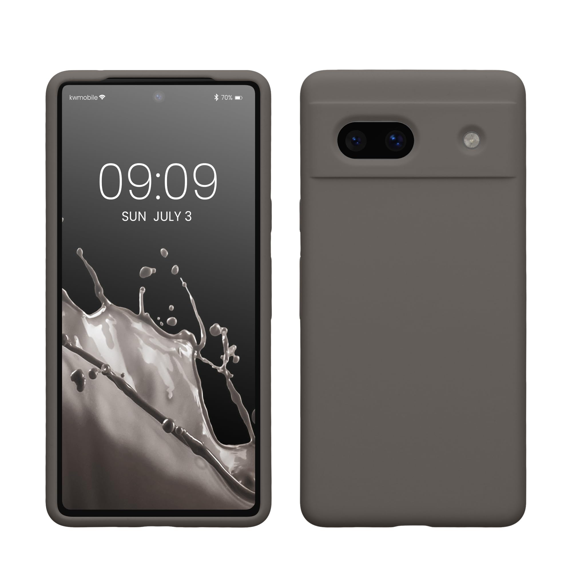 kwmobile Case Compatible with Google Pixel 7a Case - TPU Silicone Phone Cover with Soft Finish - Stone Dust