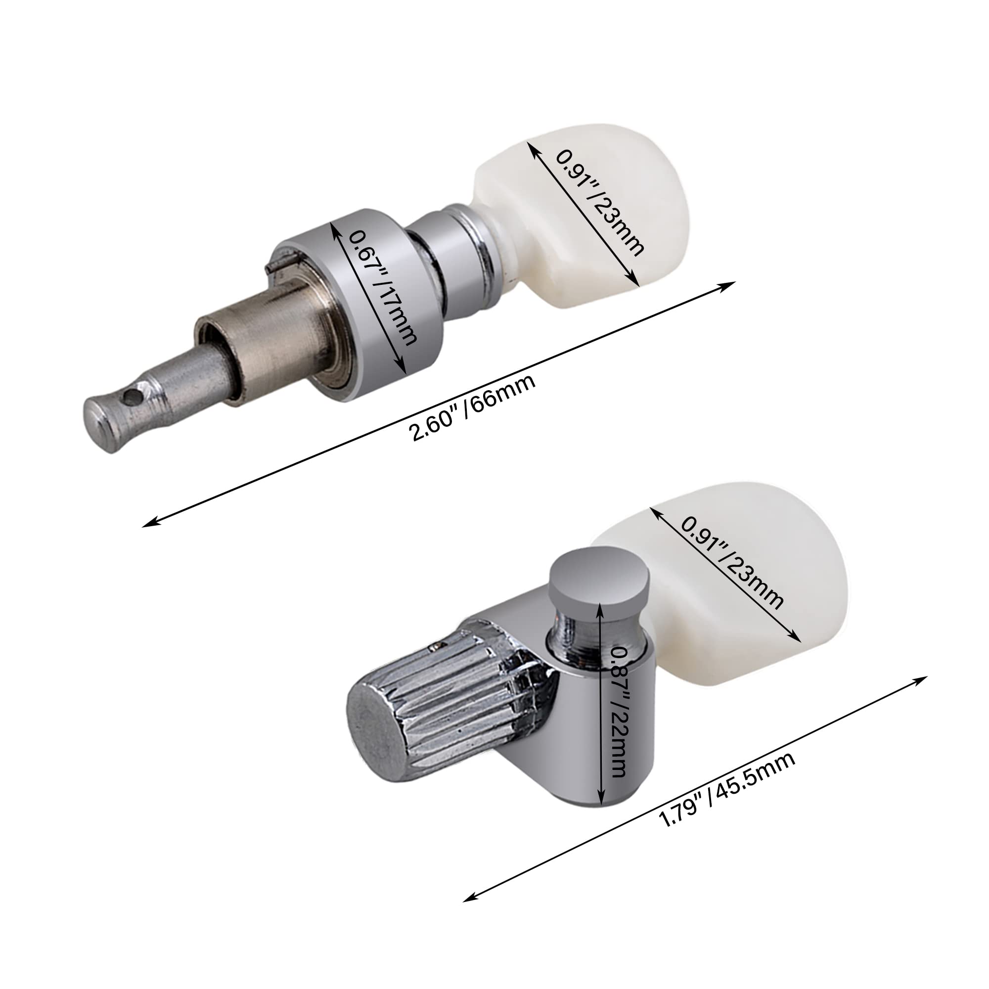Bqlzr Zinc Alloy Banjo Tuning Pegs 5 String Chrome,Tuner For Banjo 5 String Banjo Geared Machine Head With Pearled Pegs, Tuner P