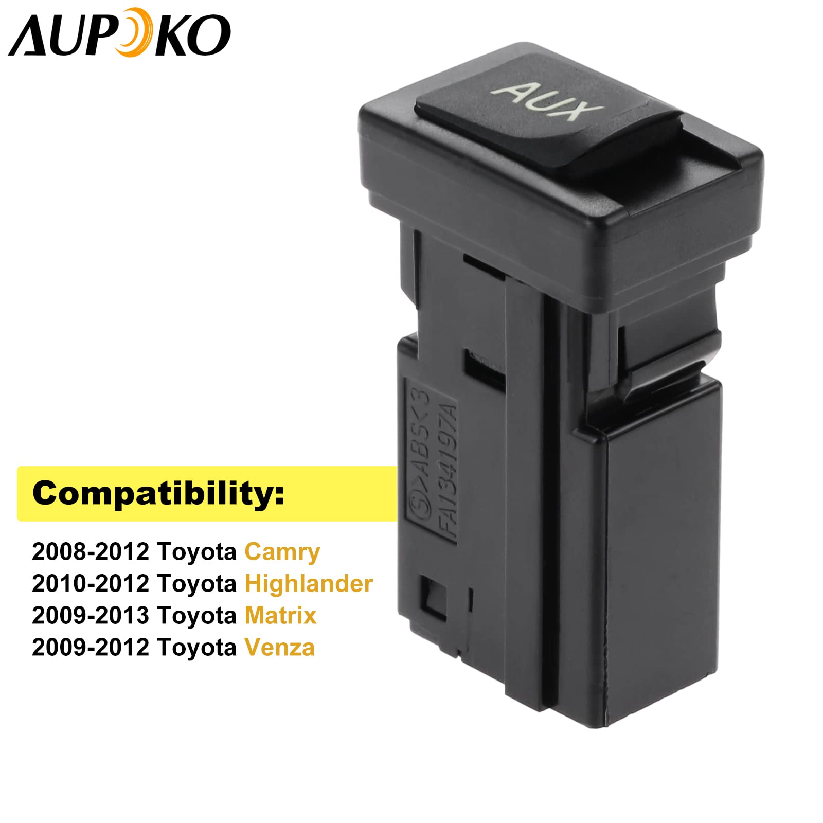 Aupoko 86190 02020 Aux Port Adapter, Auxiliary Stereo Input Jack Assembly, Replacement For Toyota Camry Matrix Venza Highlander