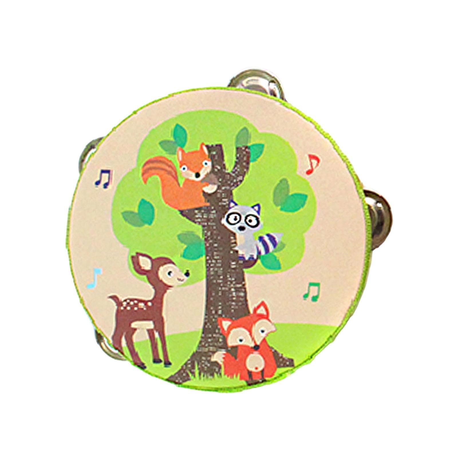 LOOM TREE Wood Handheld Tambourines Handbell Educational Toy for Dancing Game Toys KTV 15cm Fox | Percussion | Hand Percussion |