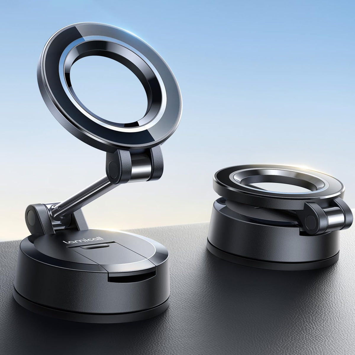 Lamicall For Magsafe Car Mount [70Lbs Powerful Suction] Magnetic Phone Holder For Car, 360 Rotation Suction Cup Phone Mount Dash