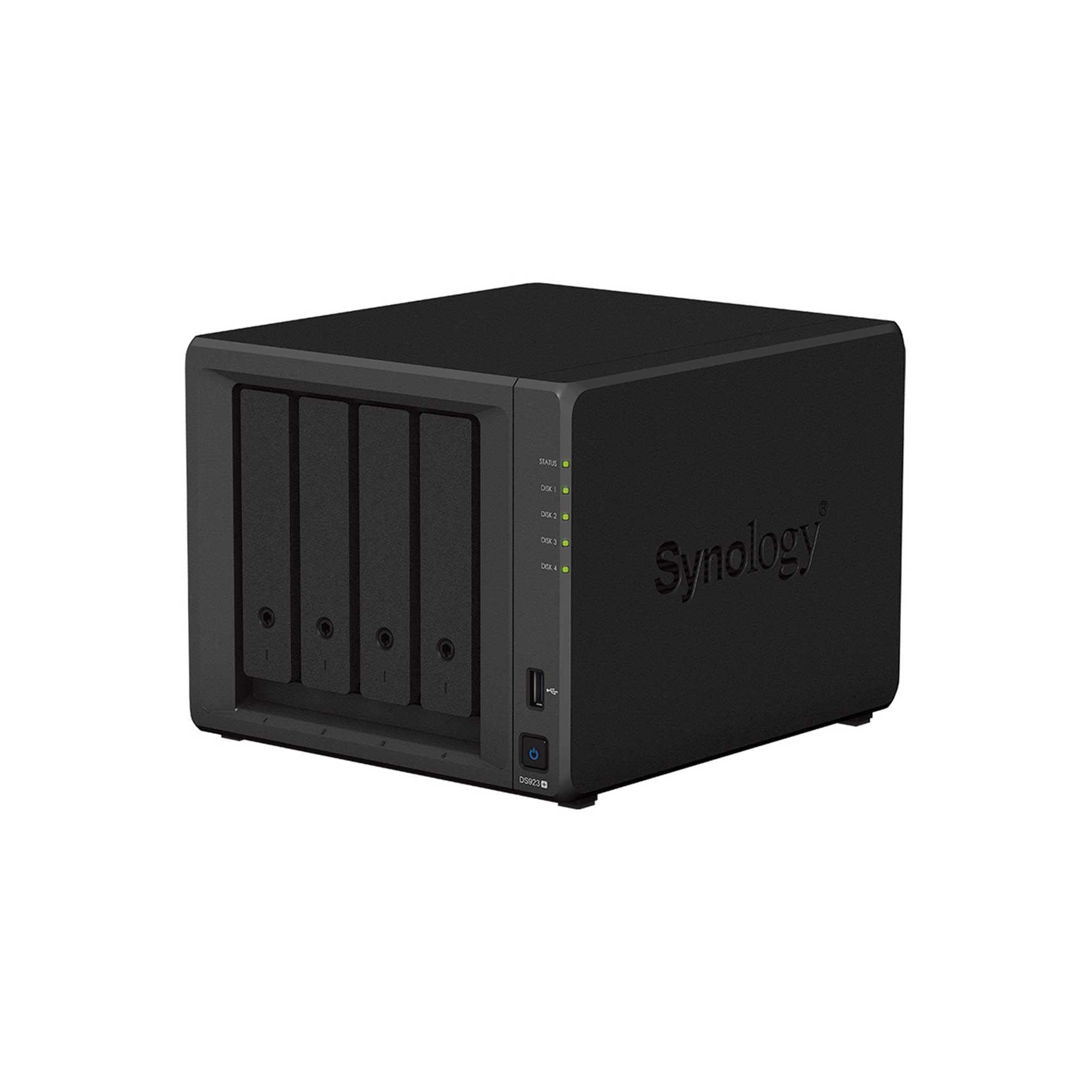 Synology Ds923+ 4-Bay Diskstation Nas (Amd Ryzen 4 Threads R1600 Dual-Core 4Gb Ram 2Xrj-45 1Gbe Lan-Port)