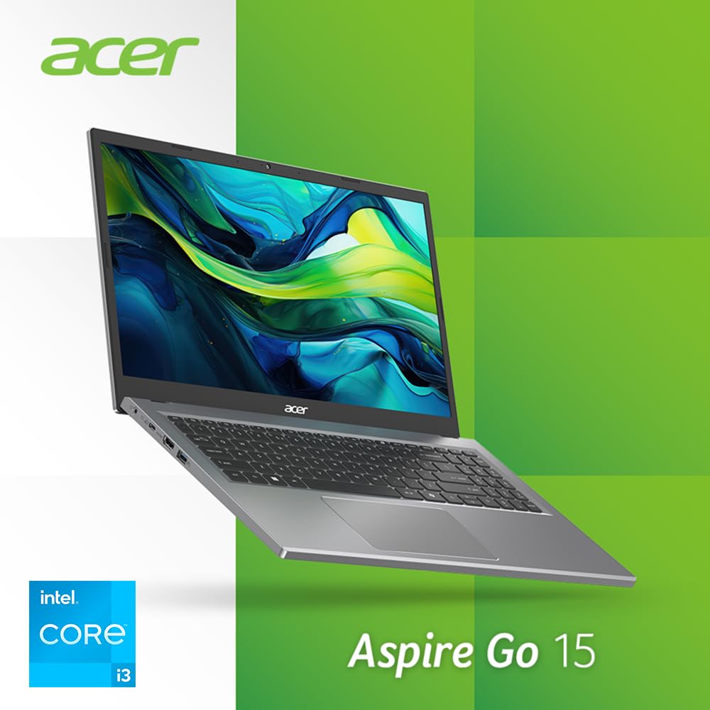 Acer Aspire Go 15 Slim Laptop | 15.6'' Full Hd Ips 1080P Display | Intel Core I3 N305| Intel Uhd Graphics | 8Gb Lpddr5 | 128Gb H