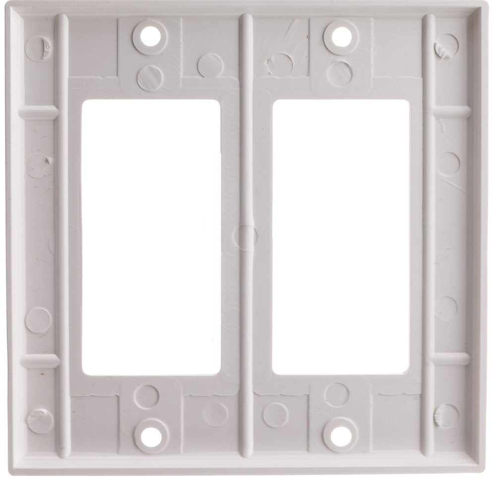 Decora Wall Plate, White, 2 Hole, 2 Gang Decora Device Wall Plate Cover, Cablewholesale