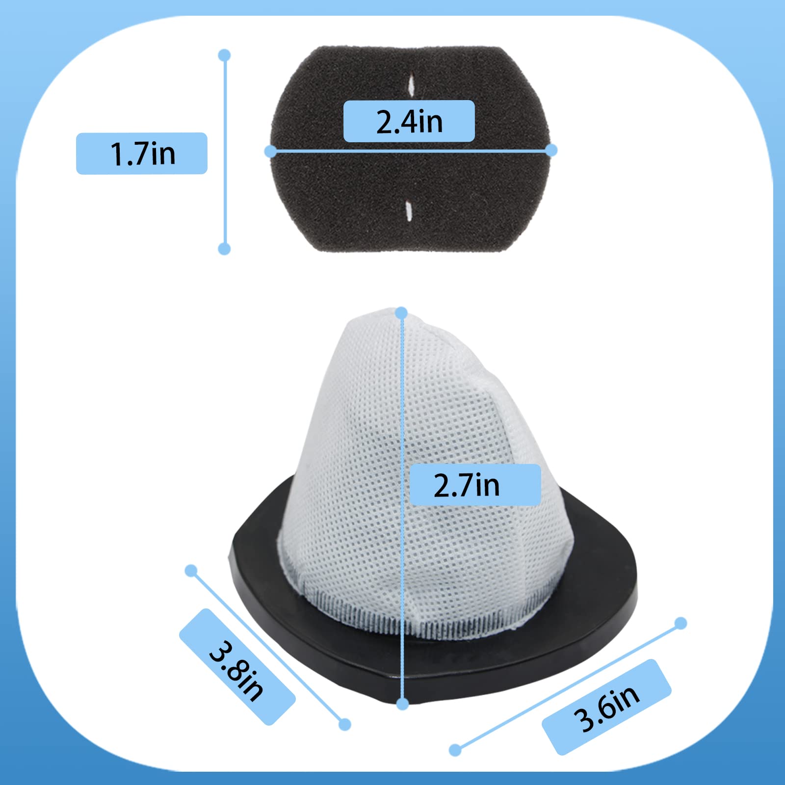 3 Pack 2030 Vacuum Filter & 6 Pack 2030 Foam Filter Compatible With Bissell Vacuum Cleaner Models 2030, 20303, 20306, 20307, 203