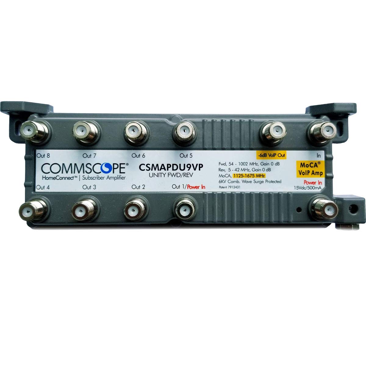 Commscope Csmf1Apdu9Vpi Homeconnect 9 Port Passive Voip Moca Amplifier For Comcast, Xfinity, Rcn, Optimum, Wow, Cox, Spectrum